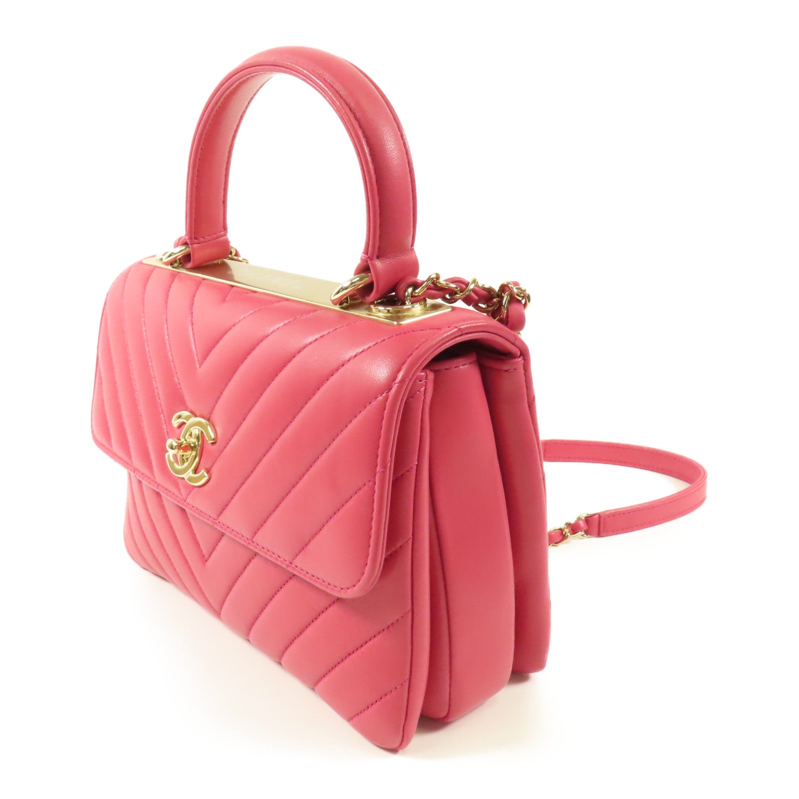 CHANEL 牛皮皮革Trendy CC金扣手挽肩背兩用袋