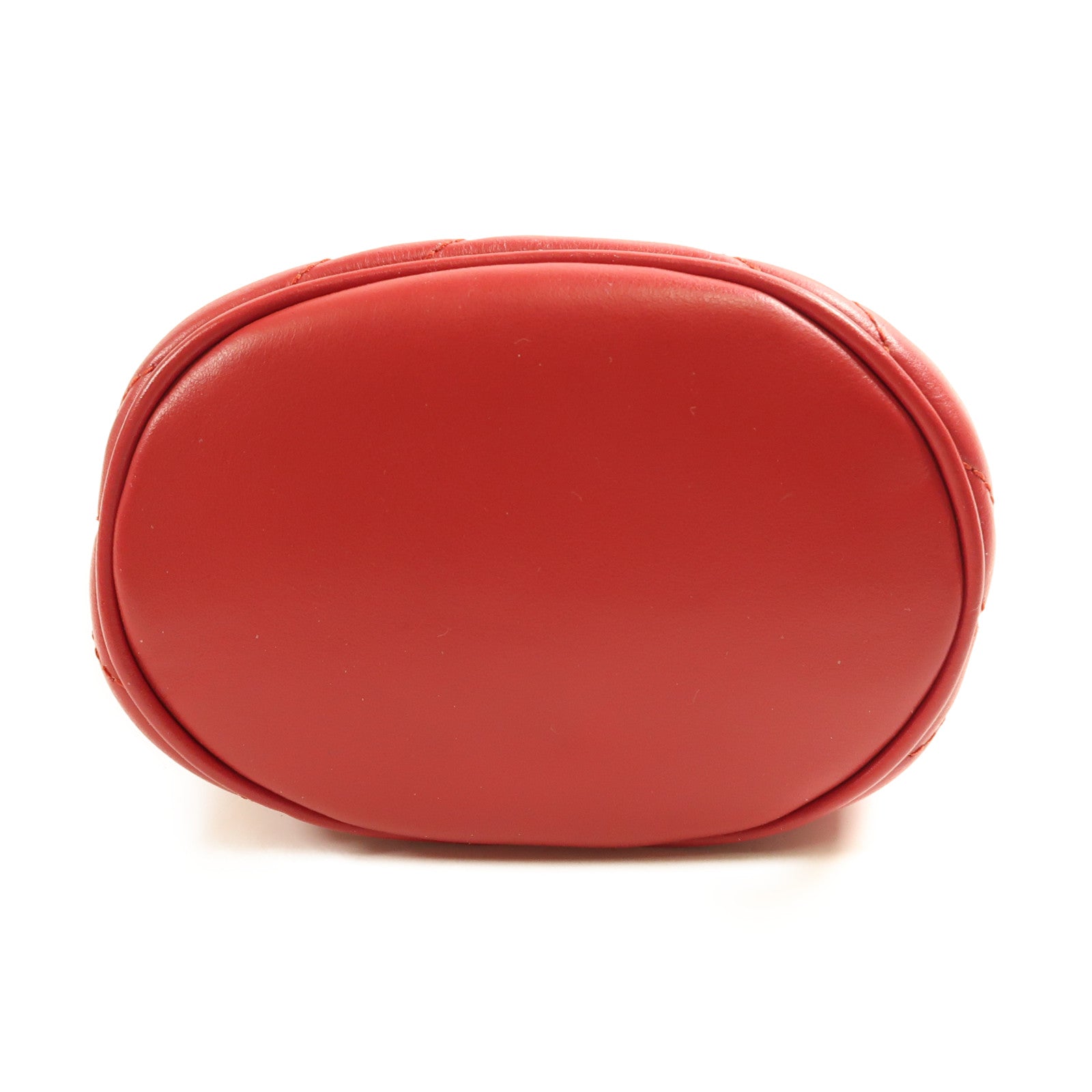 GUCCI GG GHW GG Marmont Bucket Chain Shoulder Bag 575163 Calfskin Leather Red