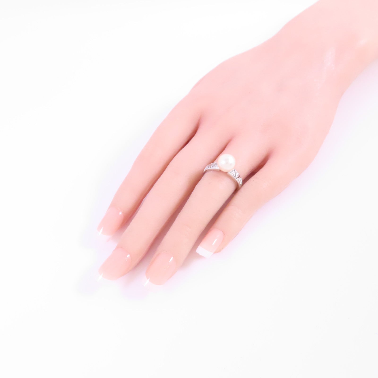 TASAKI PT900鉑金/珍珠/鑽石Pearl Diamond Ring戒指US#6