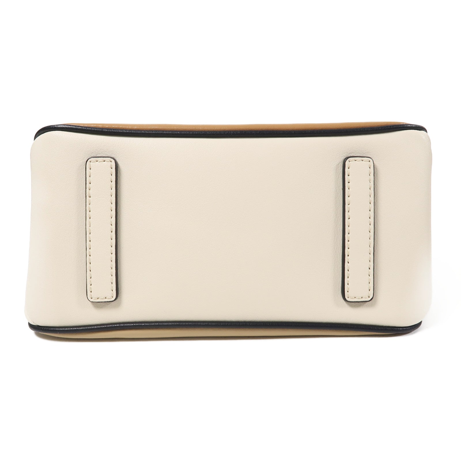 MARC JACOBS 牛皮皮革Mini Satchel金扣手挽肩背兩用袋啡色/白色