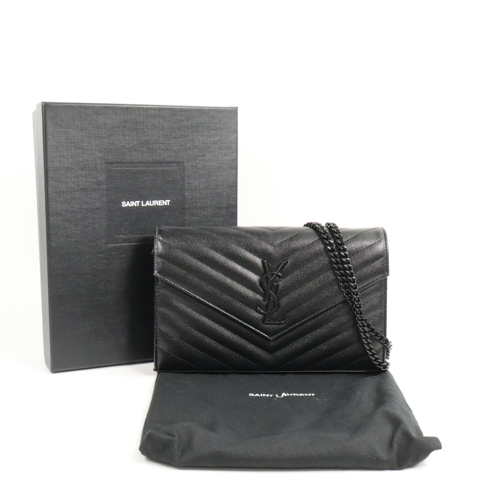 SAINT LAURENT 牛皮皮革Cassandre Envelope肩背袋