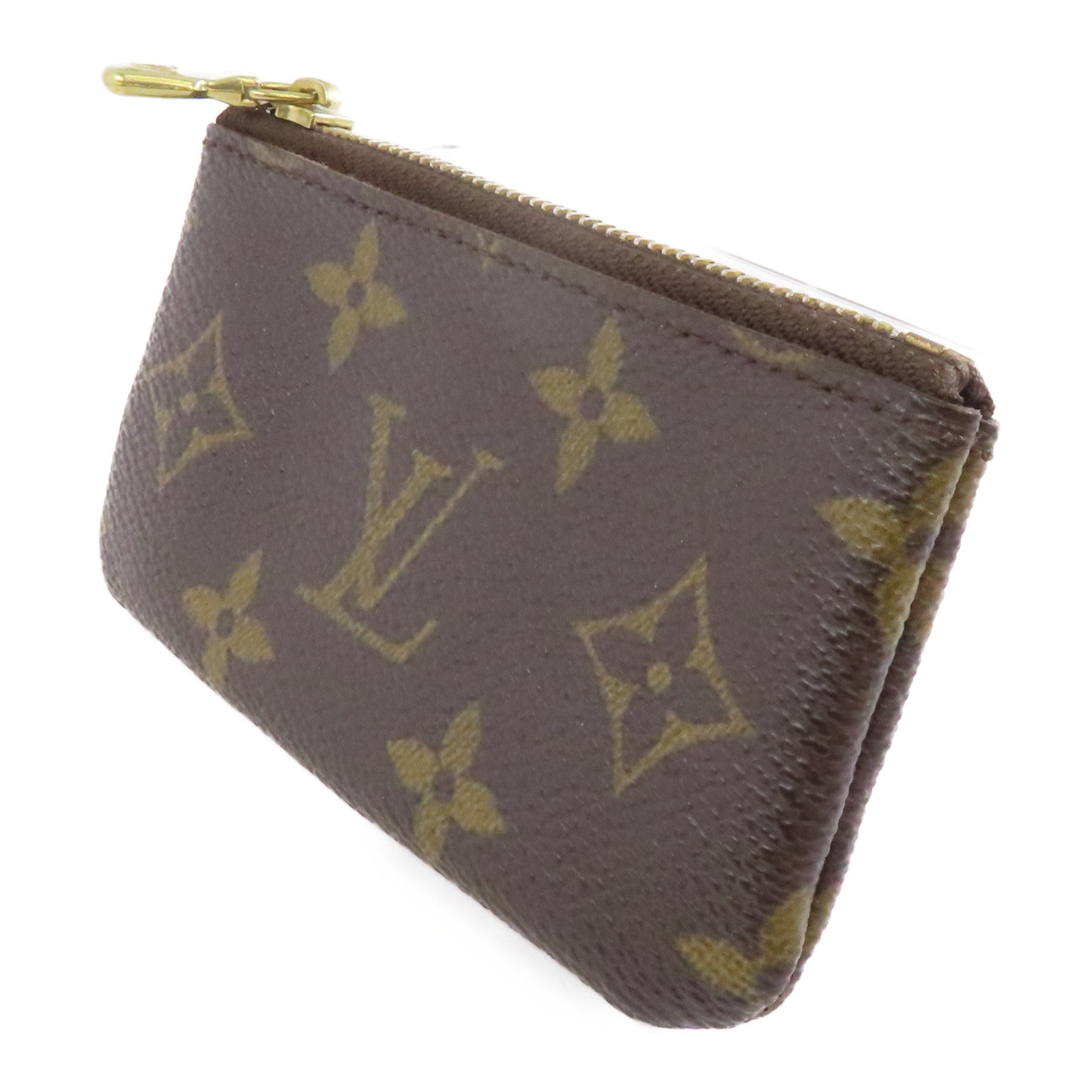 LOUIS VUITTON Monogram Coins Case金扣零錢包棕色