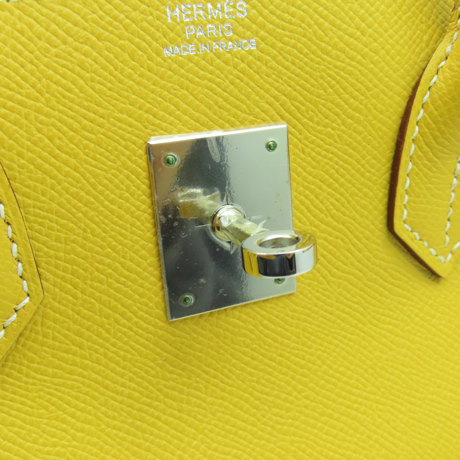 HERMES Epsom皮革Birkin 30銀扣手挽袋Moutarde芥末黃色