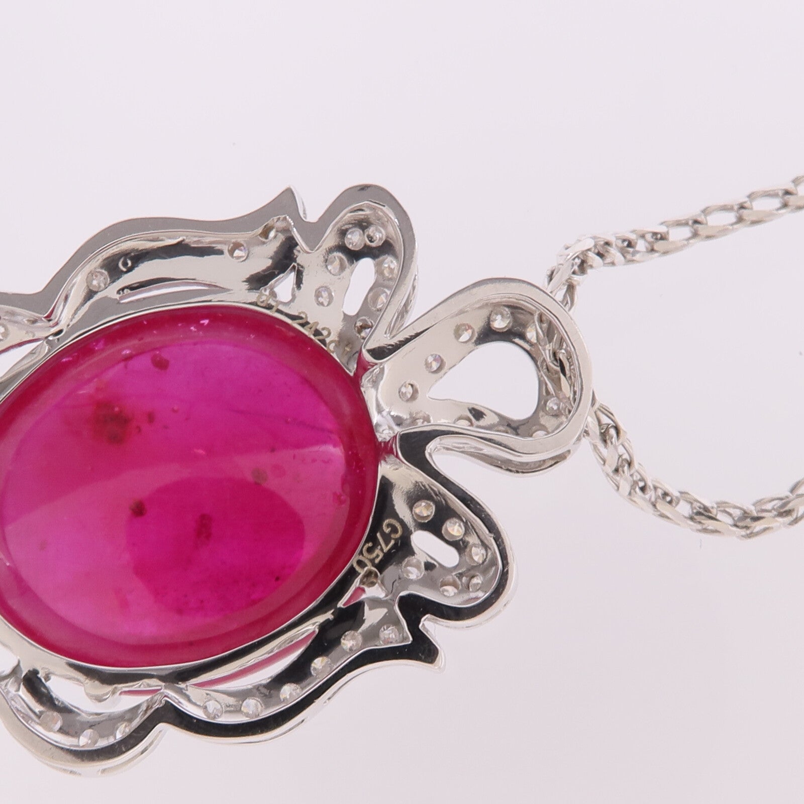 JEWELRY 18K白金Ruby Diamond Necklace紅寶石/鑽石項鍊