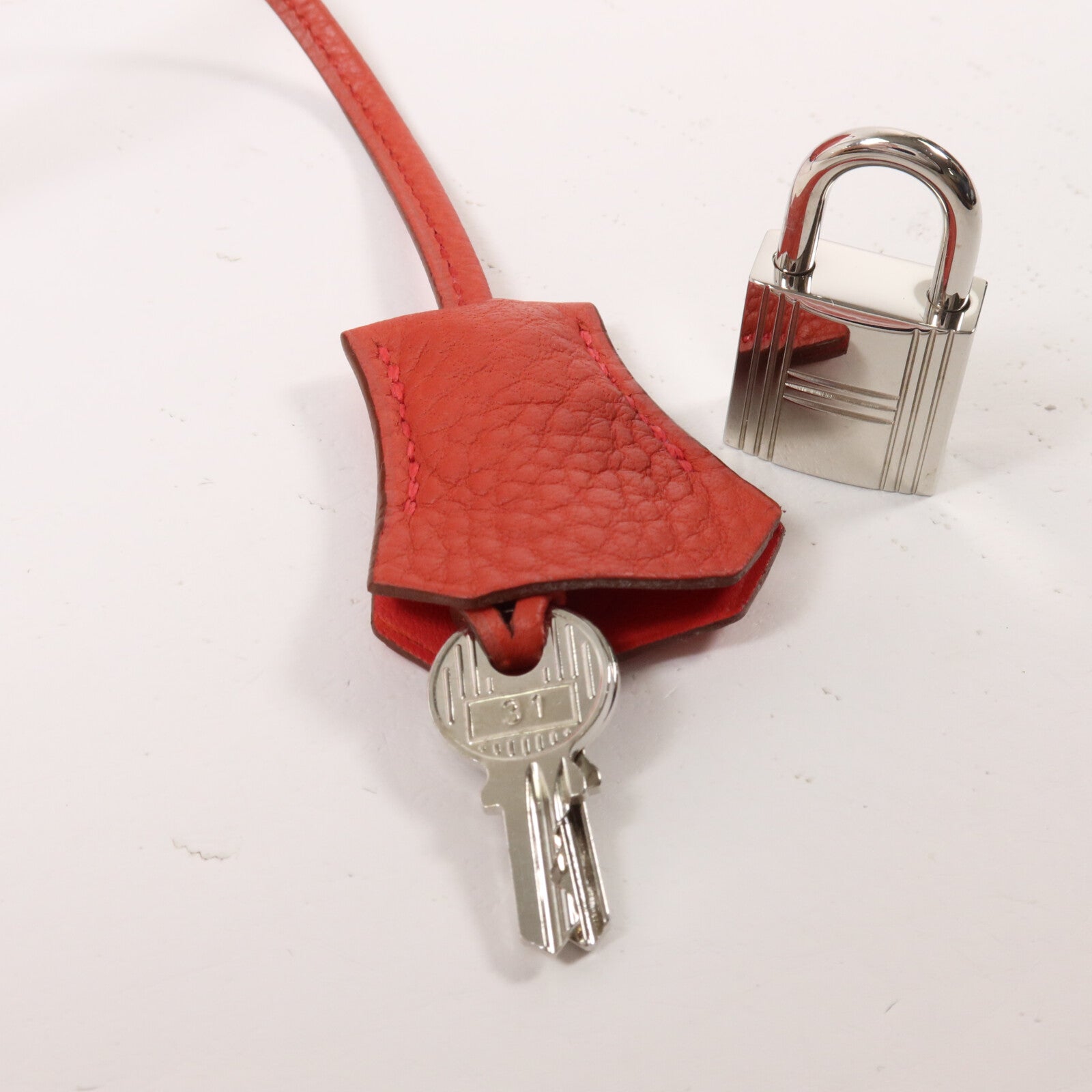 HERMES Togo皮革Bolide 35手挽肩背兩用袋Vermillon