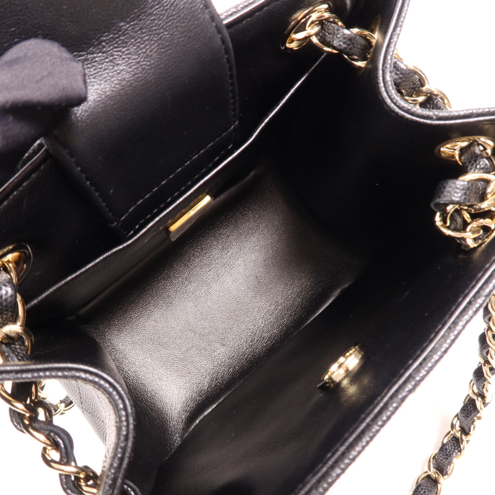 CHANEL 牛皮皮革Seasonal Mini Tote金扣鏈帶肩背袋