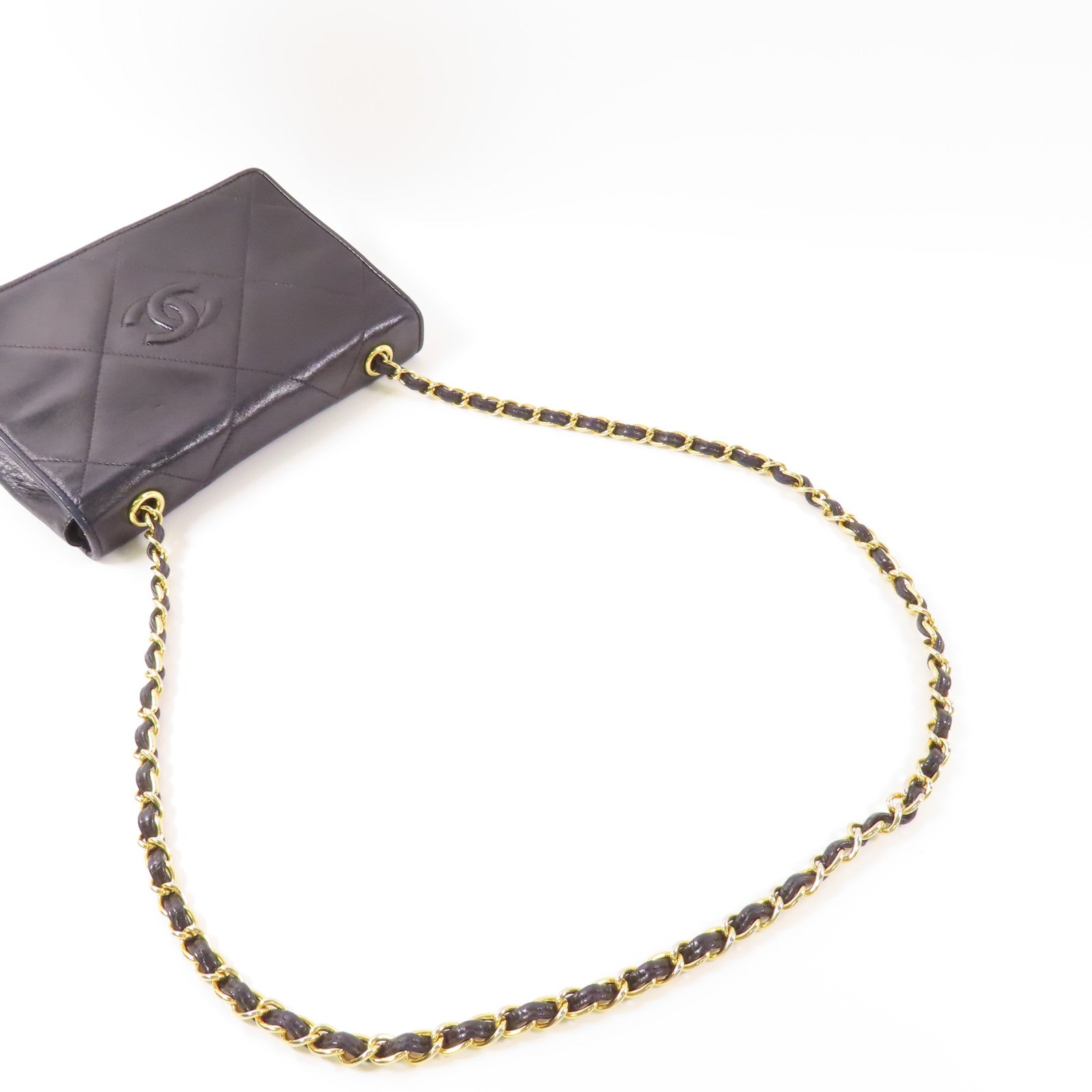 CHANEL 【激減優惠】羊皮皮革Vintage Chain Shoulder金扣鏈帶肩背袋