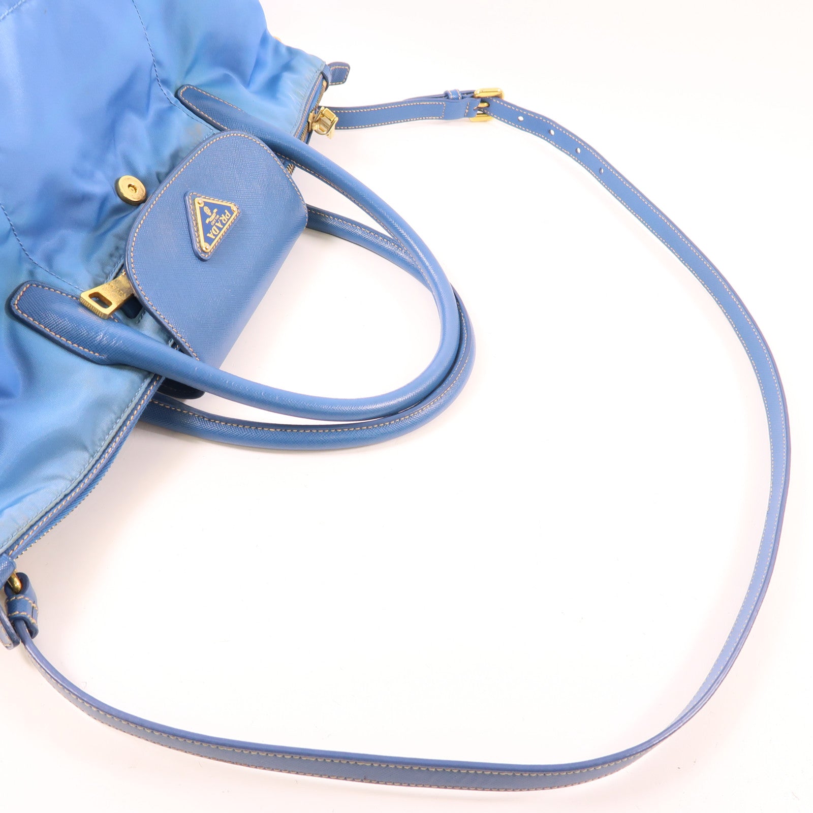 PRADA 尼龍2Way Shoulder金扣手挽肩背兩用袋