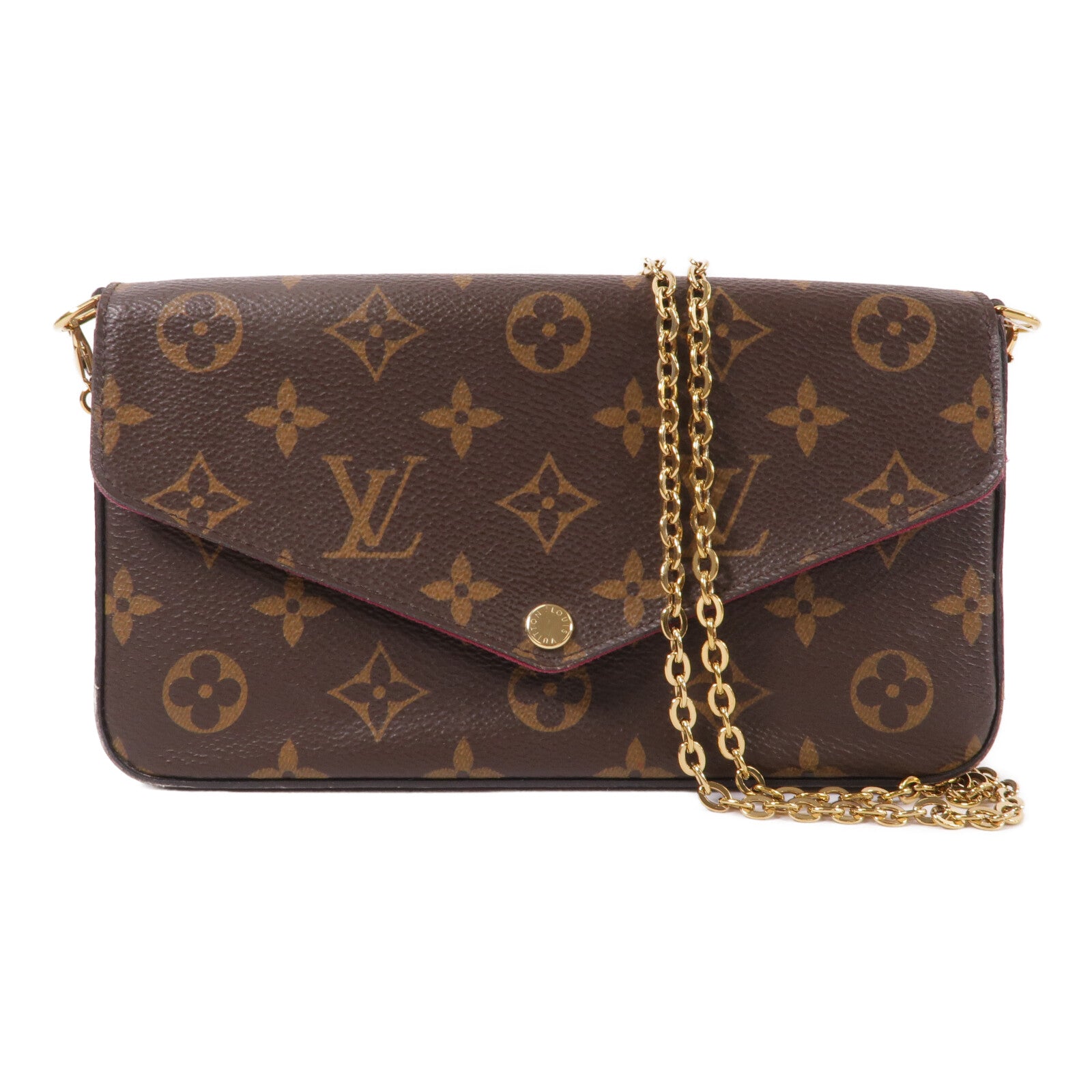LOUIS VUITTON Monogram Pochette Felicie鏈帶肩背袋