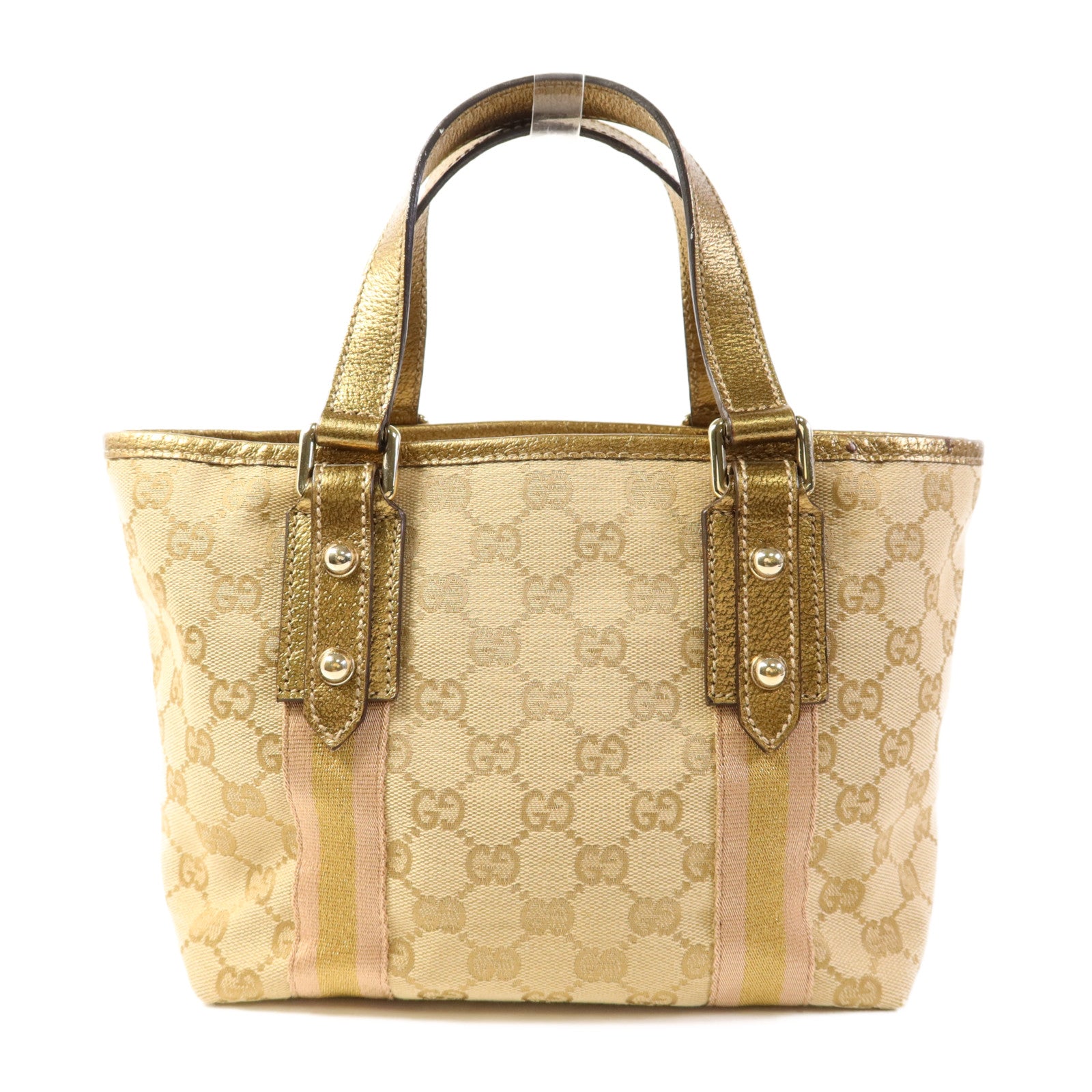 GUCCI 帆布Hand Bag金扣手挽袋