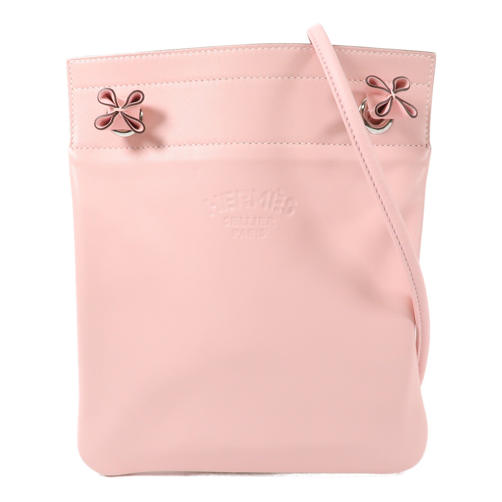 HERMES Swift皮革Aline Mini銀扣肩背袋Rose Sakura