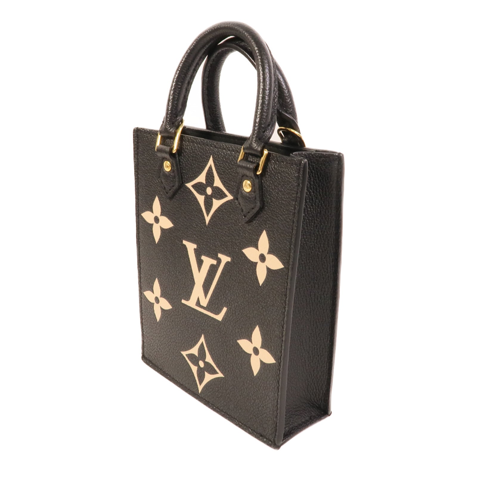 LOUIS VUITTON Monogram Empreinte Petit Sac Plat金扣手挽肩背兩用袋