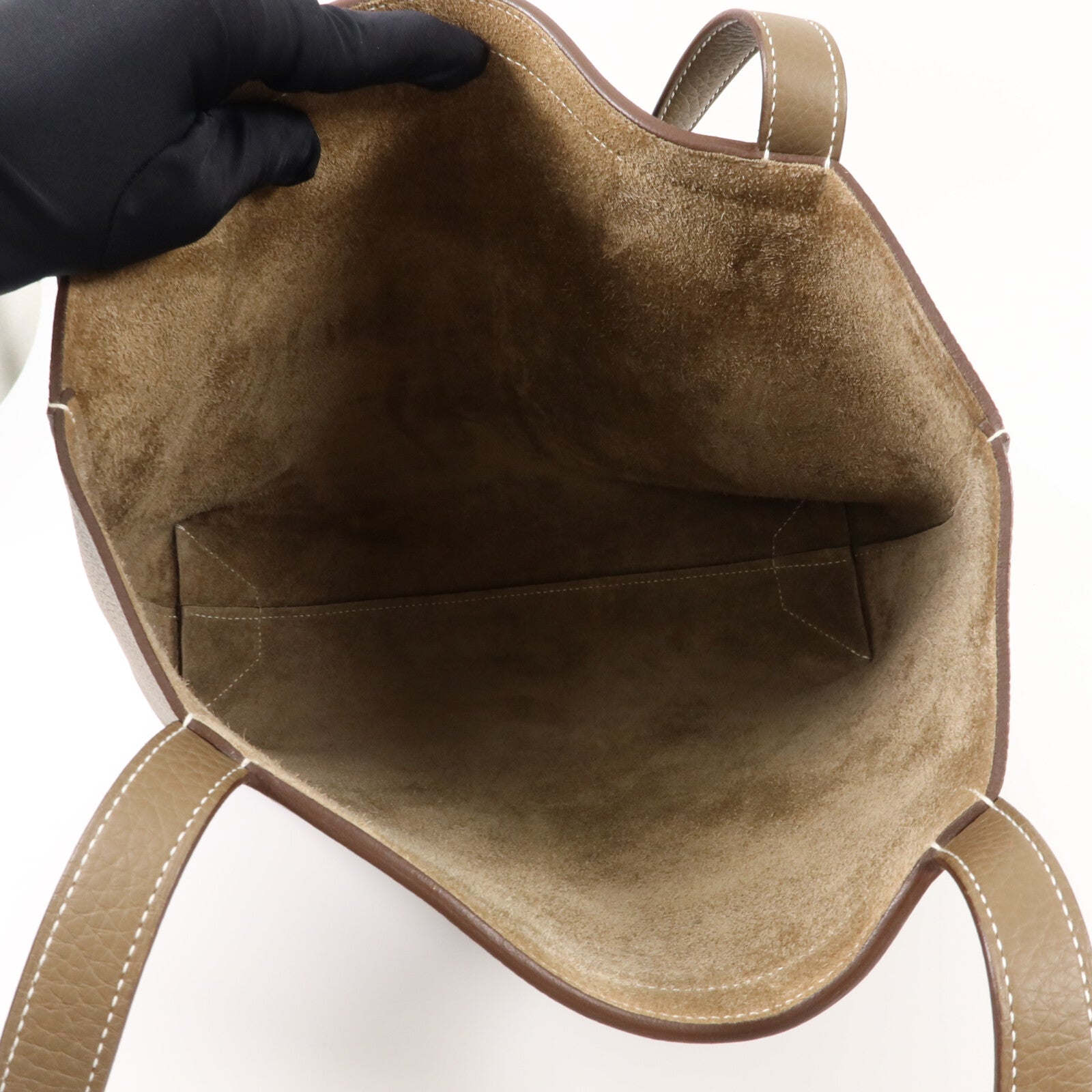 HERMES Clemence皮革Cabasellier 31肩背袋Etoupe