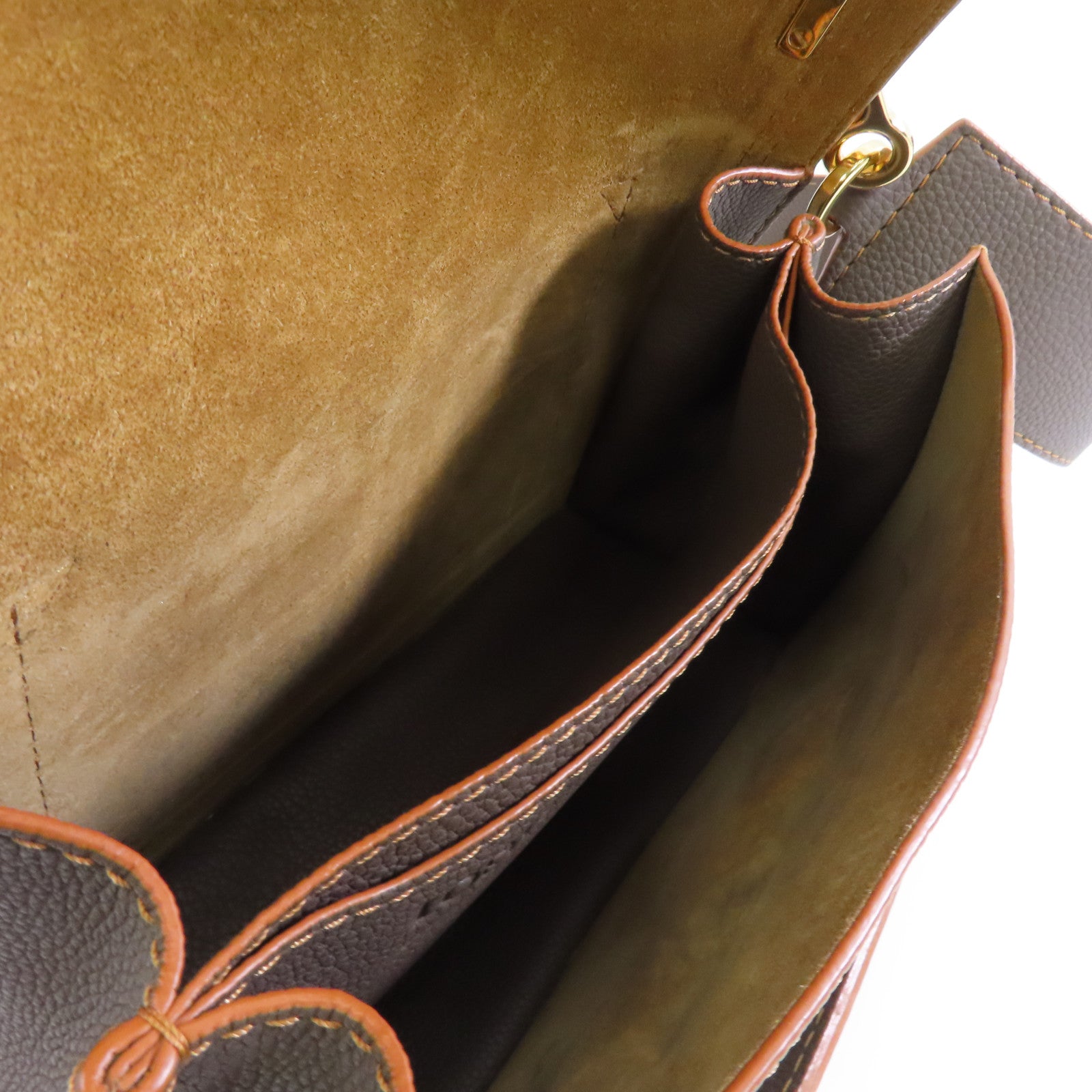 LOEWE 牛皮皮革Barcelona金扣肩背袋灰色