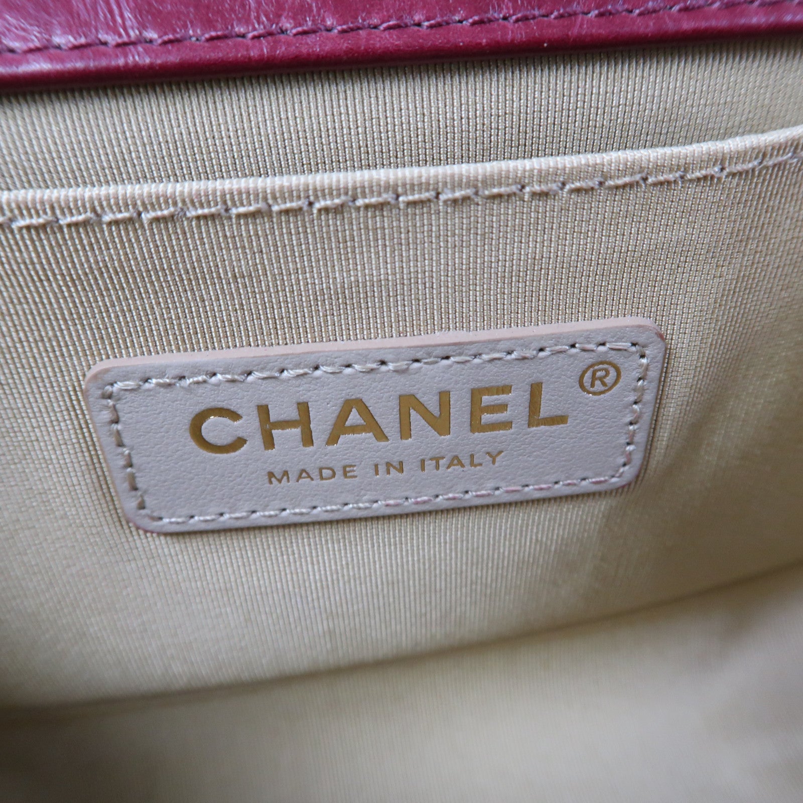CHANEL 【激減優惠】皮革Boy金扣鏈帶肩背袋紅色
