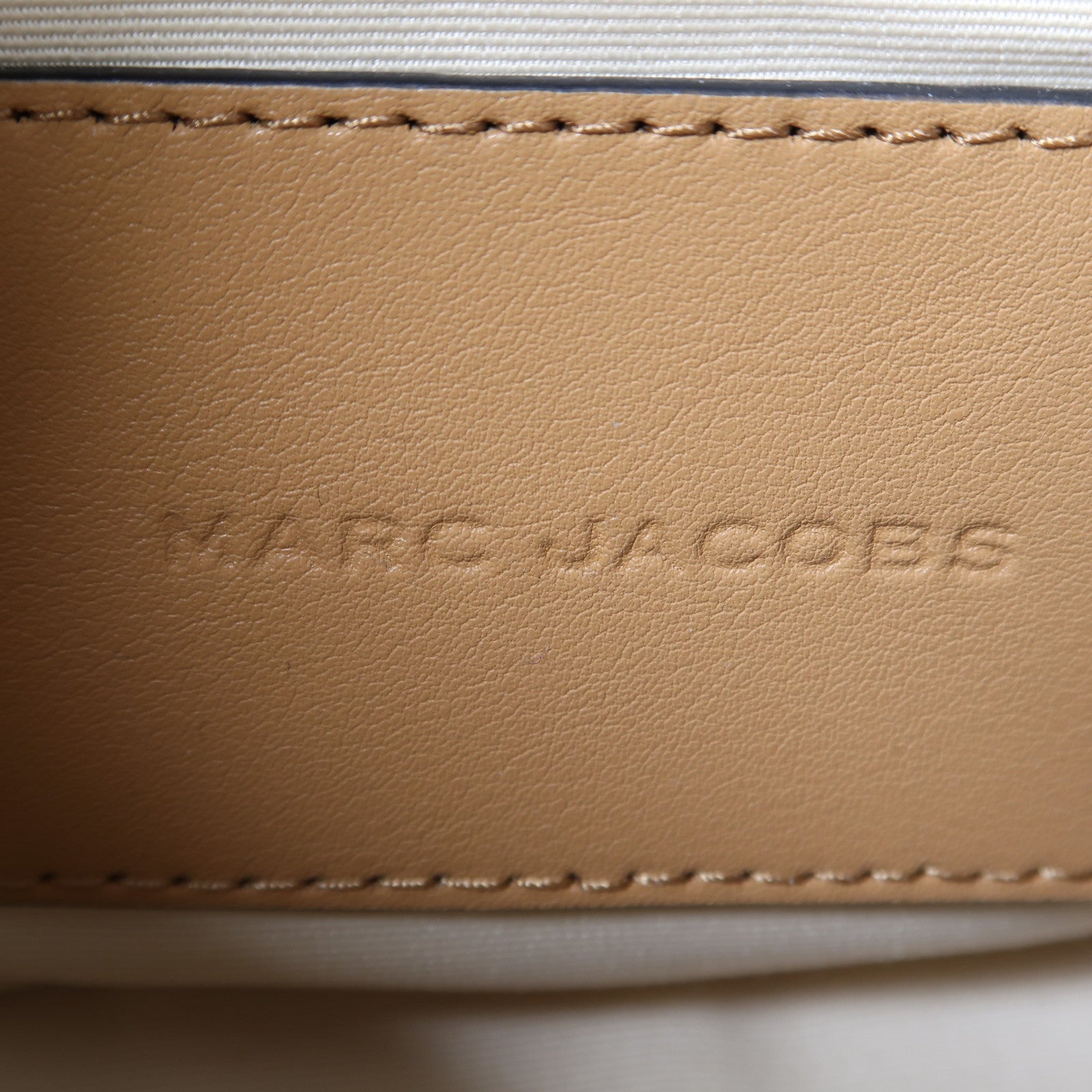 MARC JACOBS 牛皮皮革Mini Satchel金扣手挽肩背兩用袋啡色/白色