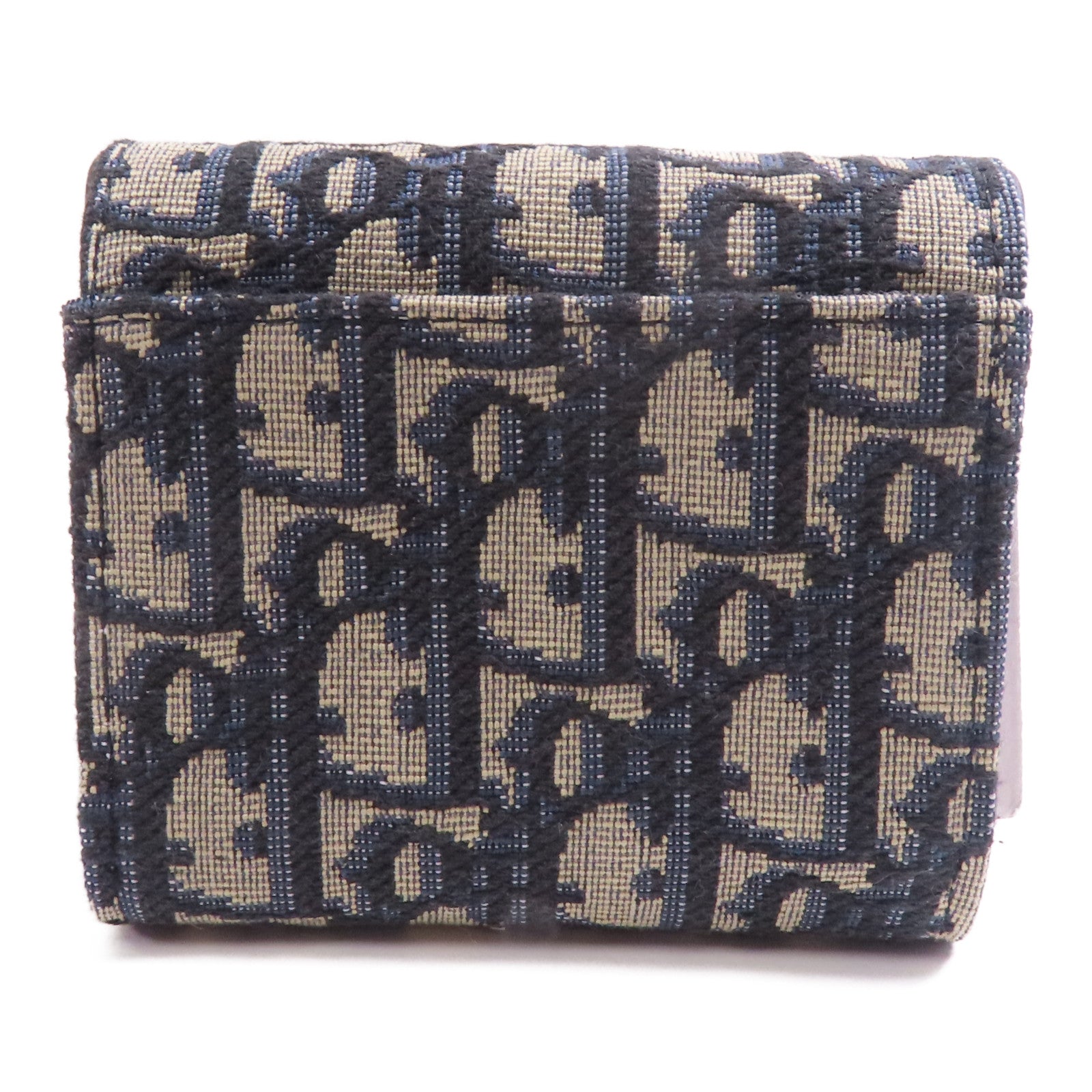 Dior 帆布Saddle Nymphea金扣錢包