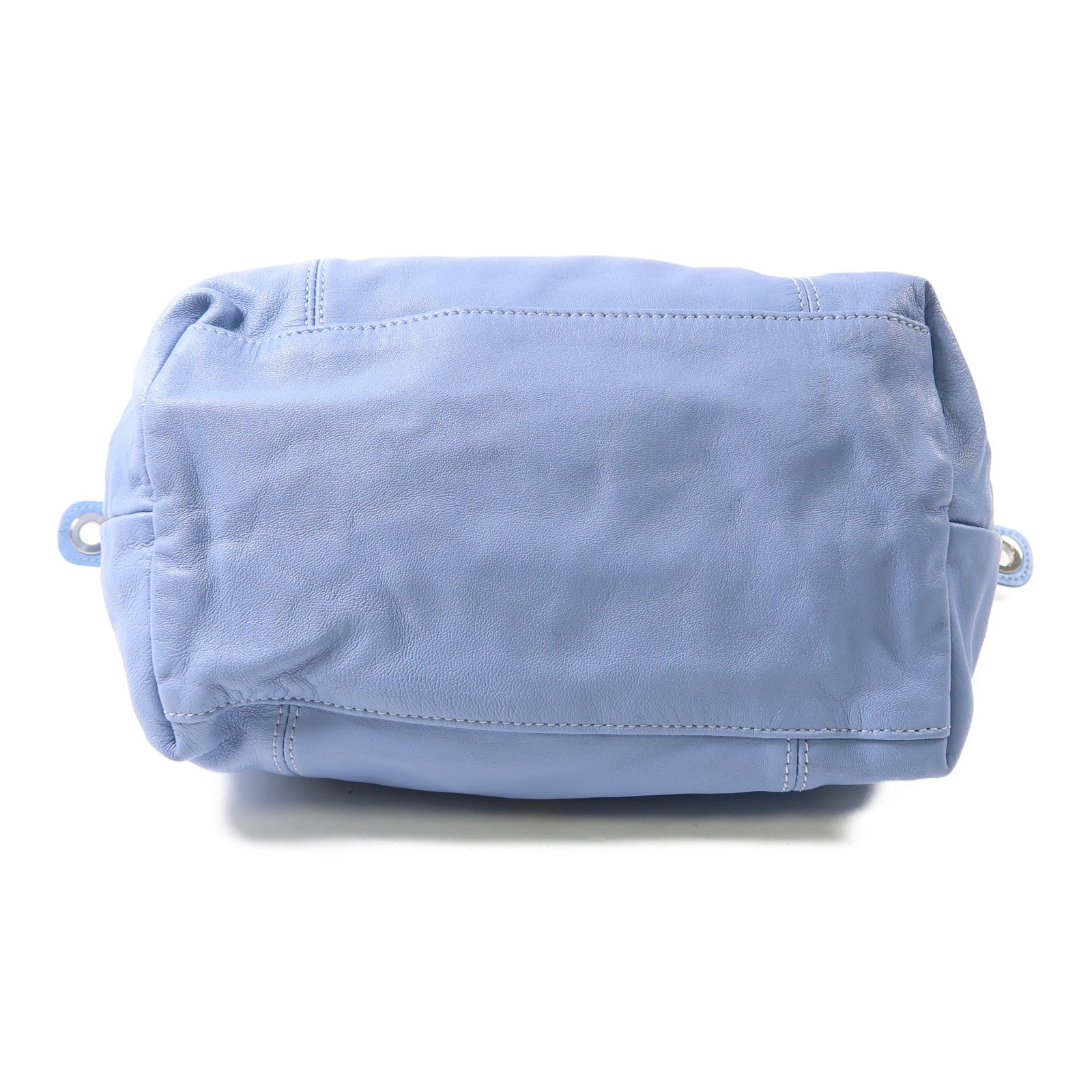 Longchamp 羊皮皮革Shoulder Bag銀扣手挽肩背兩用袋粉紅色