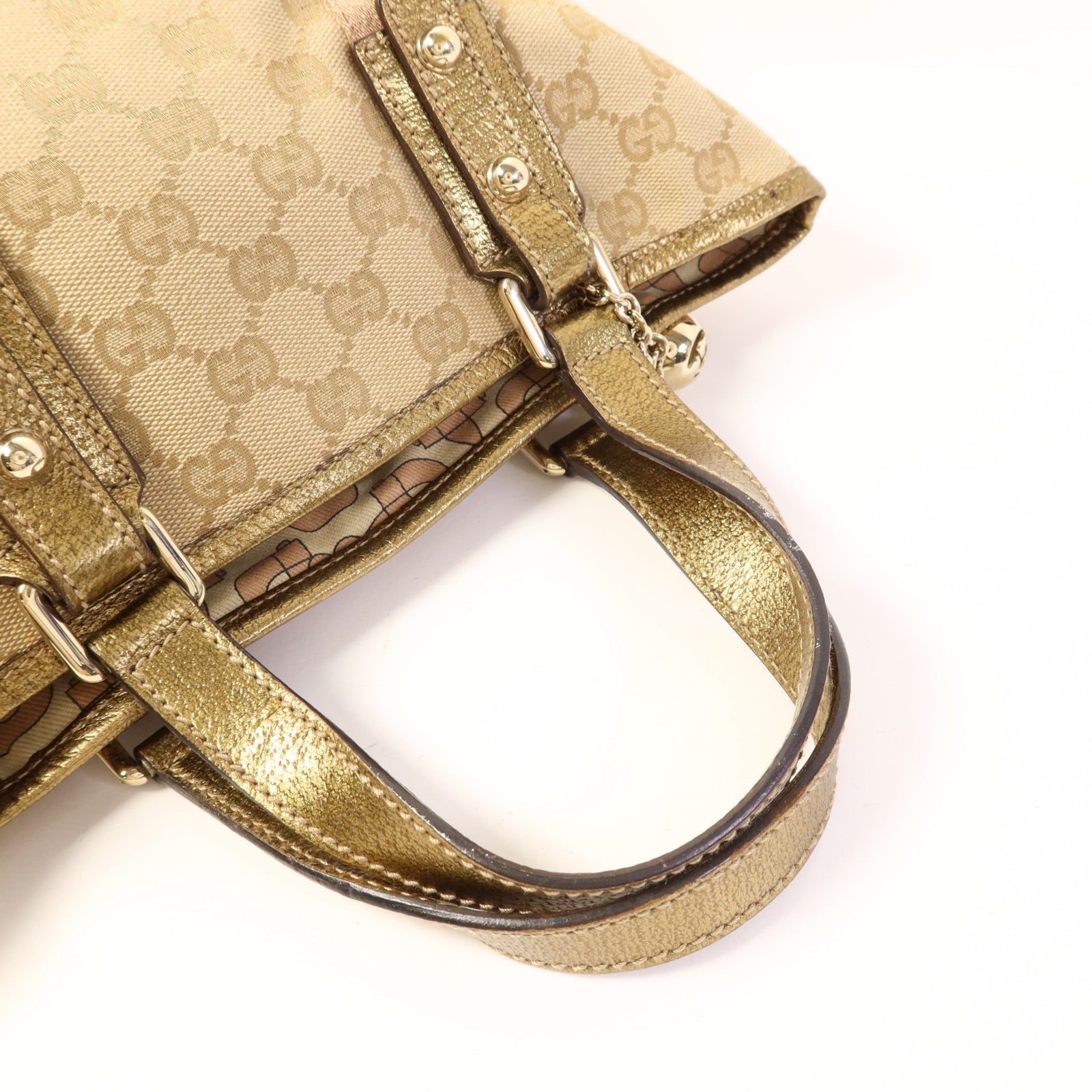 GUCCI 帆布Hand Bag金扣手挽袋