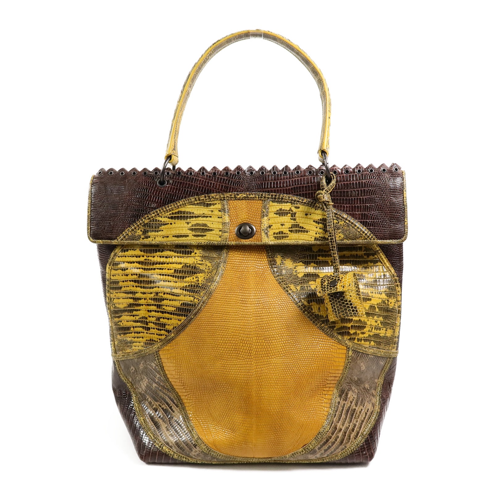 BOTTEGA VENETA 鱷魚/蜥蝪皮革Patchwork Preziso手挽袋