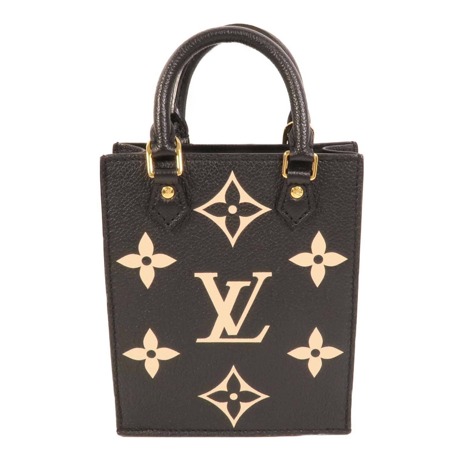 LOUIS VUITTON Monogram Empreinte Petit Sac Plat金扣手挽肩背兩用袋