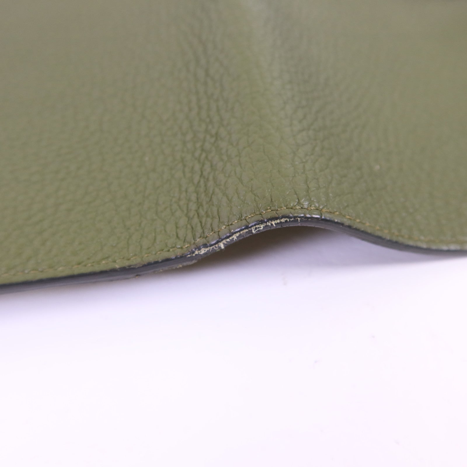 HERMES Togo皮革Dogon GM銀扣長錢包Vert Olive