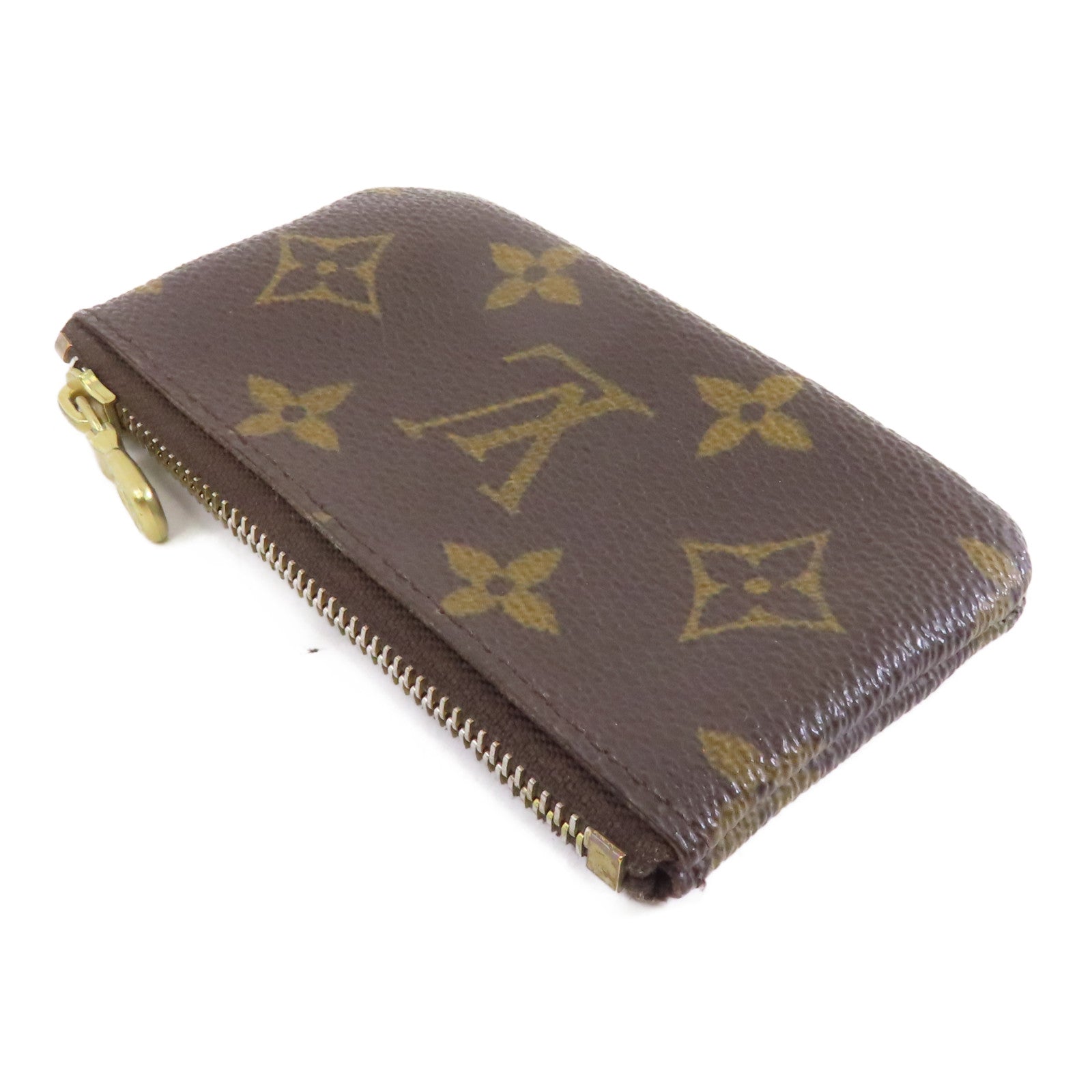 LOUIS VUITTON Monogram Coins Case金扣零錢包棕色