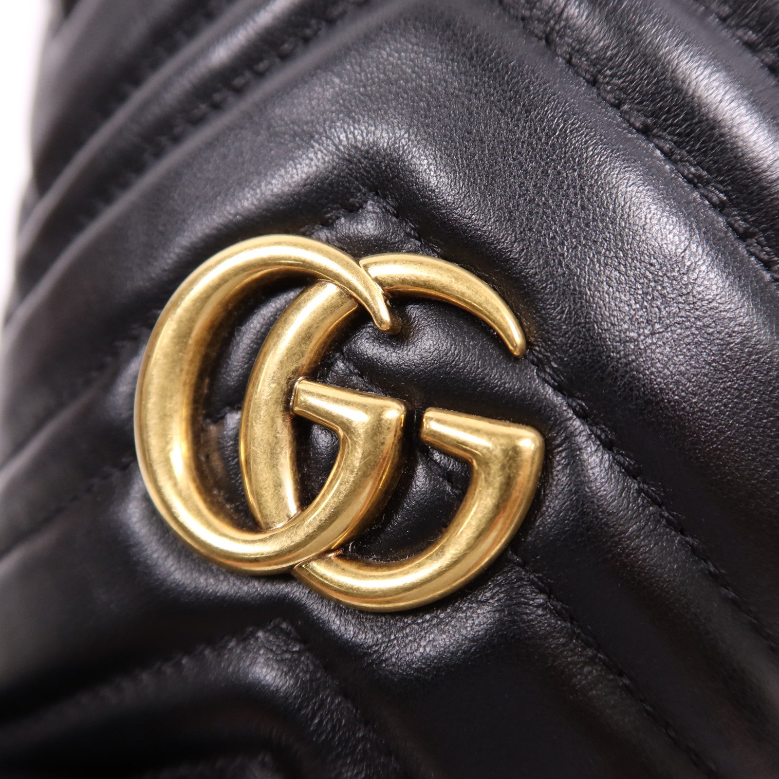 GUCCI 牛皮皮革GG Marmont Bucket金扣肩背袋