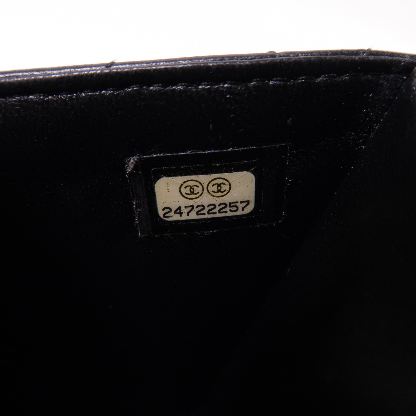 CHANEL 菱格皮革Pouch Wallet金扣長錢包黑色