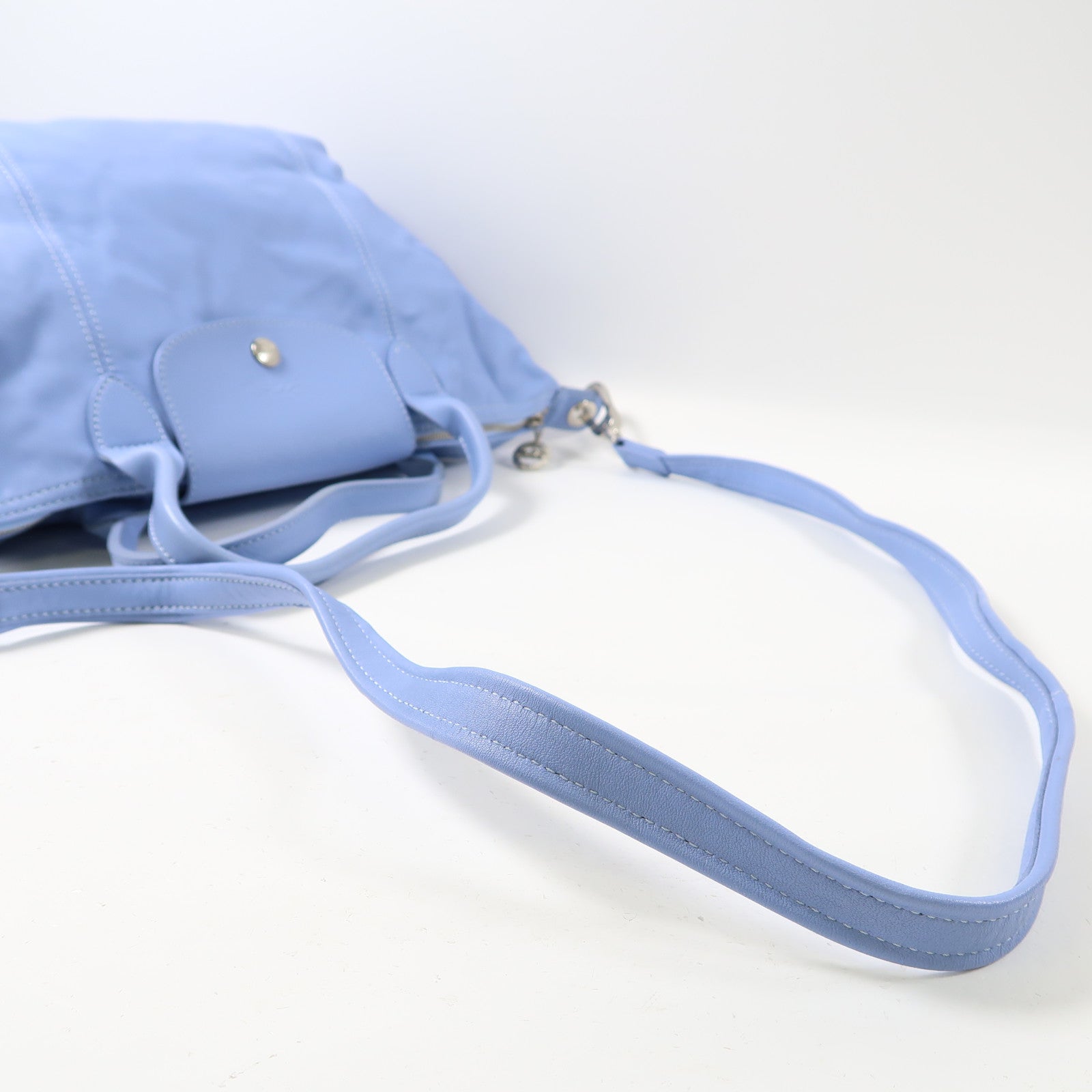 Longchamp 羊皮皮革Shoulder Bag銀扣手挽肩背兩用袋粉紅色