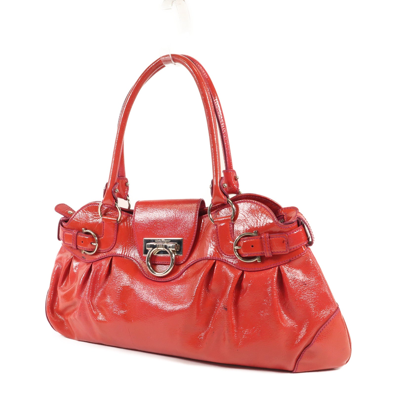 Salvatore Ferragamo 牛皮皮革Shoulder Bag銀扣肩背袋