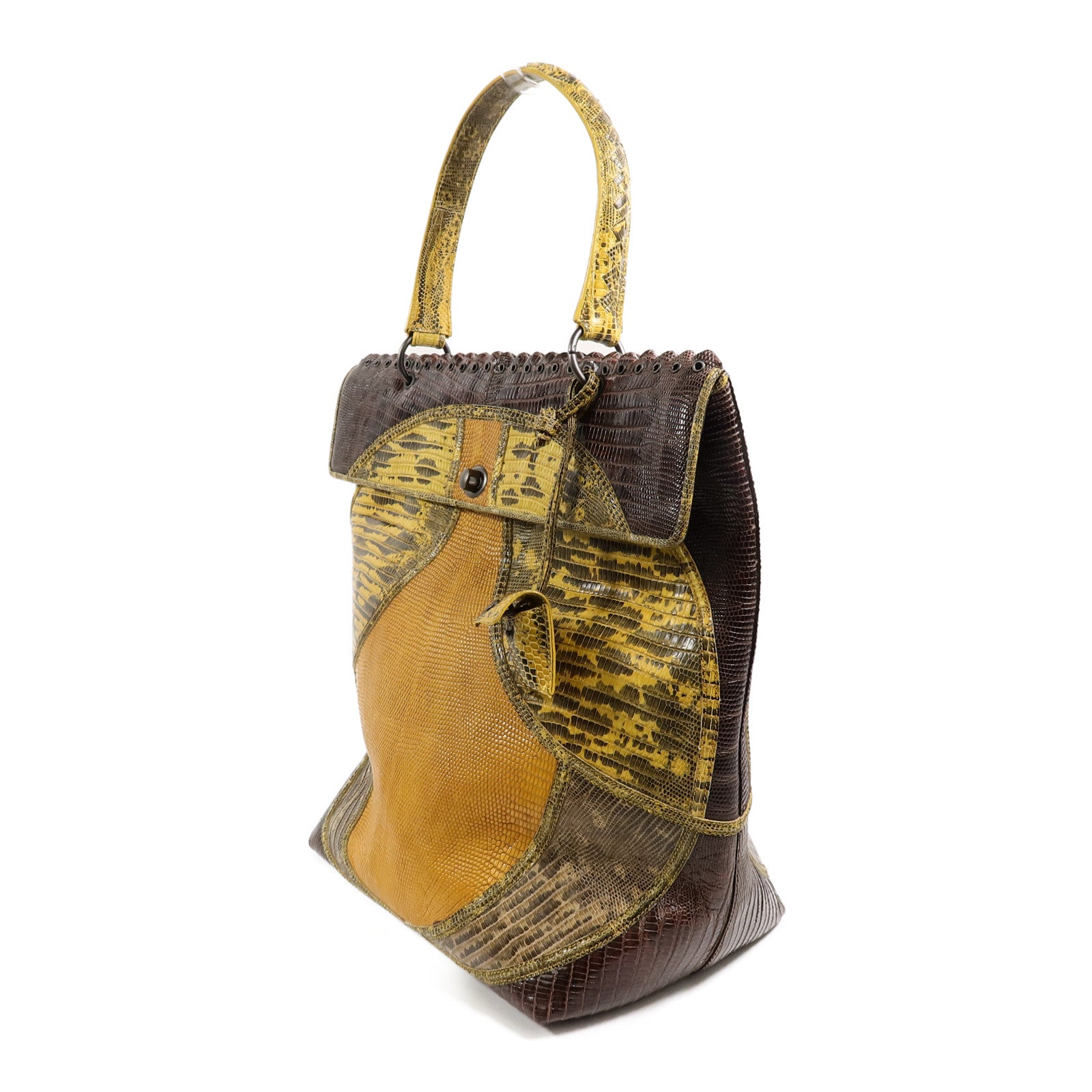 BOTTEGA VENETA 鱷魚/蜥蝪皮革Patchwork Preziso手挽袋