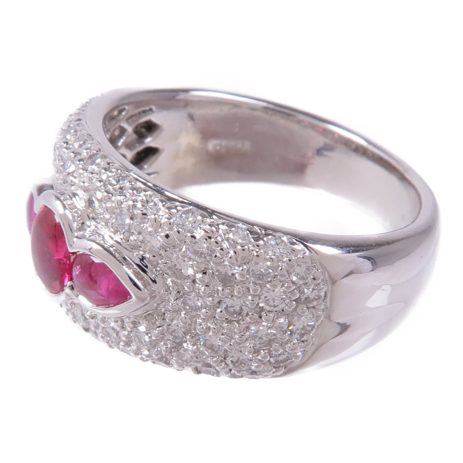 JEWELRY PT900鉑金Ruby/Diamond Ring紅寶石/鑽石戒指US#6.5