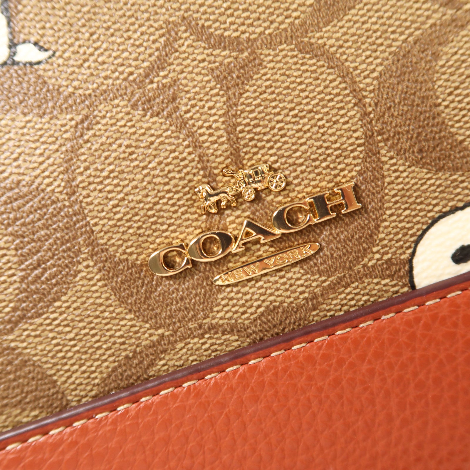 COACH PVC塗層帆布Shoulder Bag金扣手挽肩背兩用袋啡色