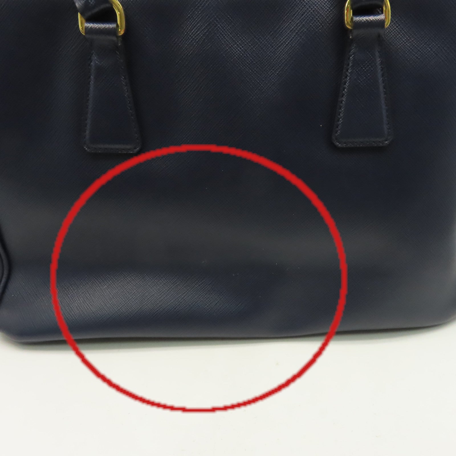 PRADA Saffiano皮革2Way Shoulder Bag金扣手挽肩背兩用袋藍色