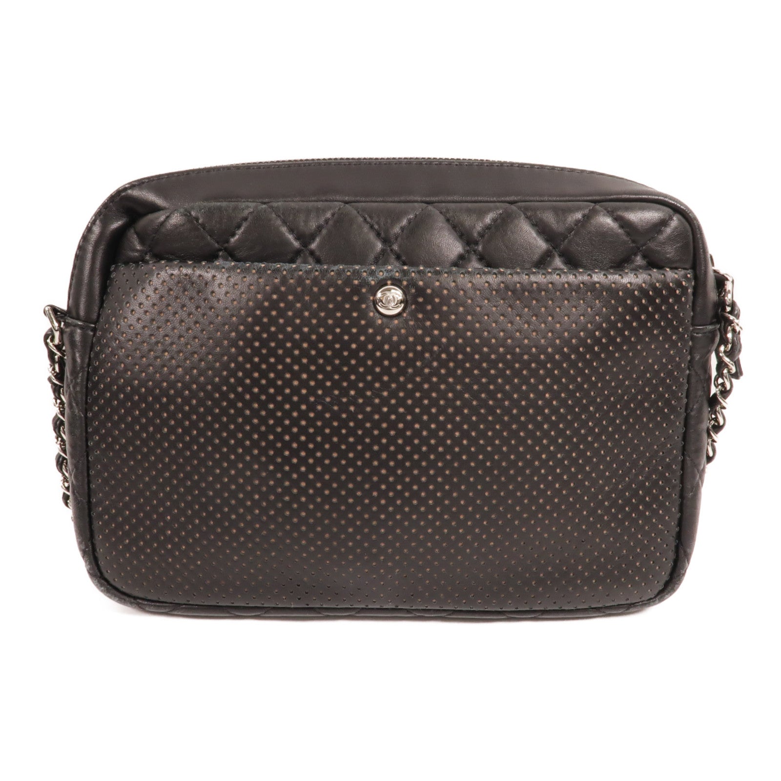 CHANEL 羊皮皮革Perforated Multi Pocket Camera Case肩背袋