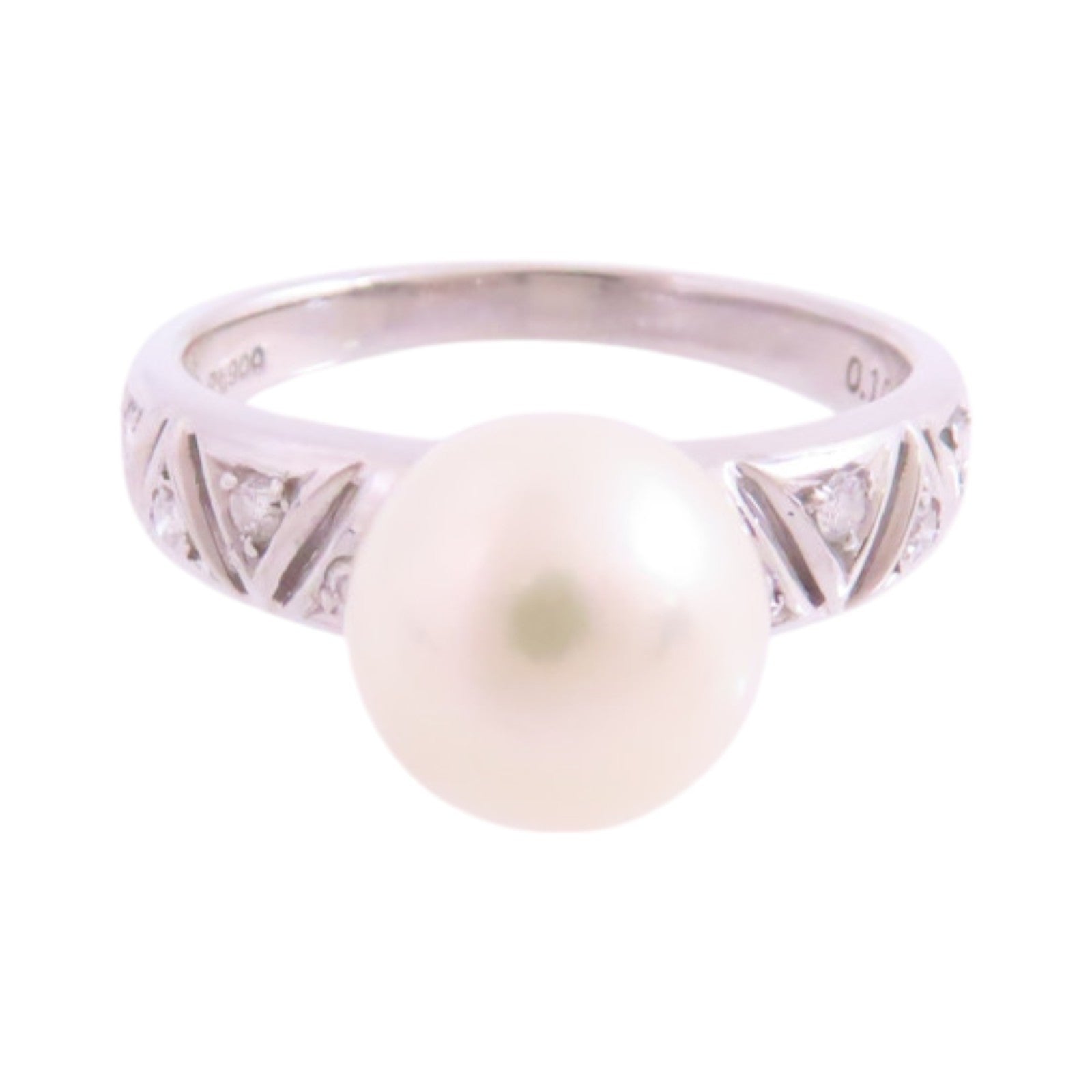 TASAKI PT900鉑金/珍珠/鑽石Pearl Diamond Ring戒指US#6