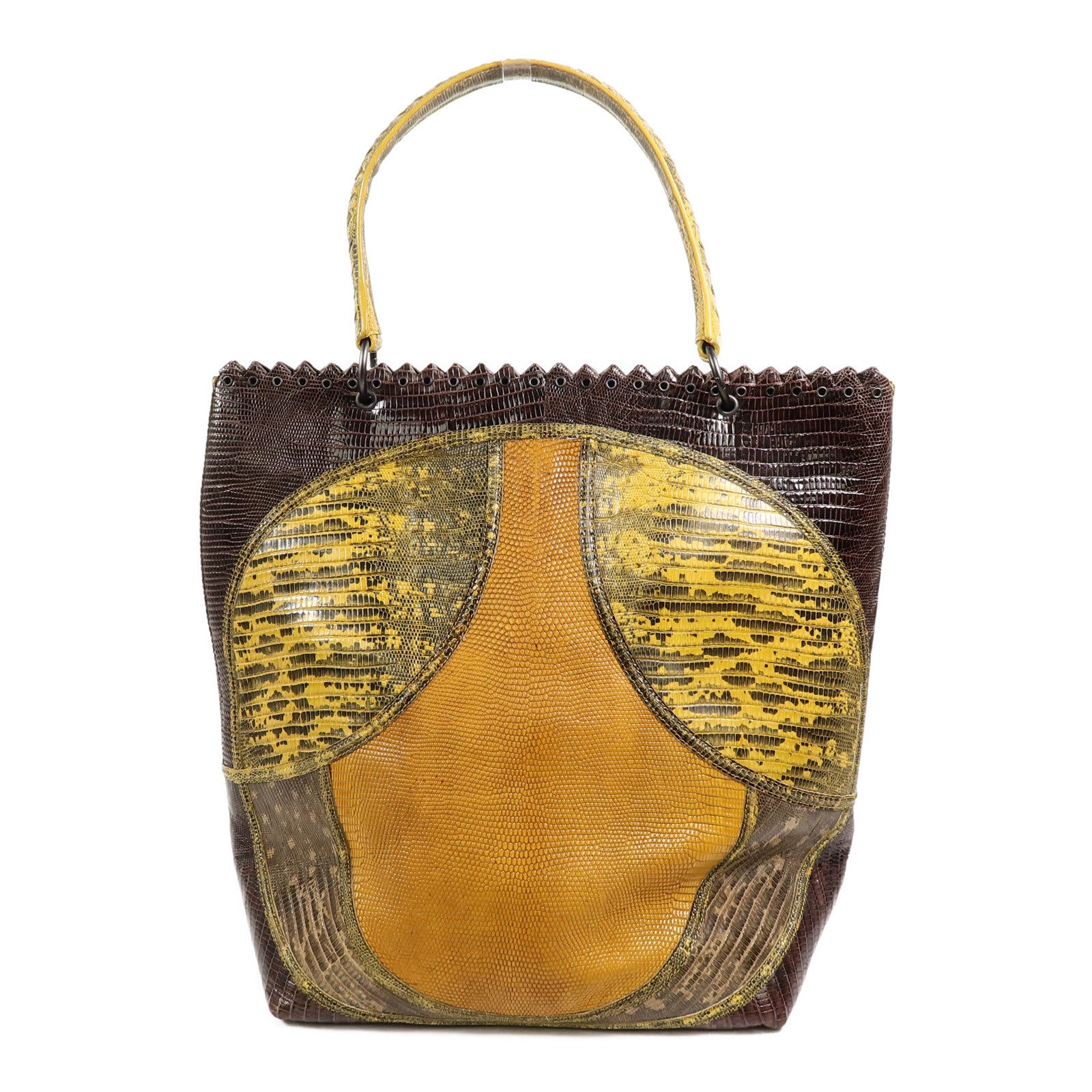 BOTTEGA VENETA 鱷魚/蜥蝪皮革Patchwork Preziso手挽袋