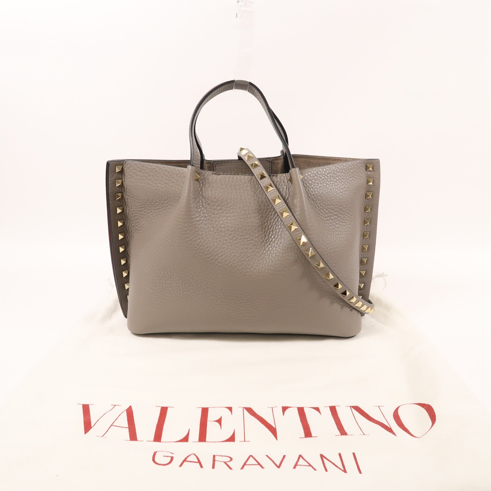 Valentino 牛皮皮革Rockstud金扣手挽肩背兩用袋