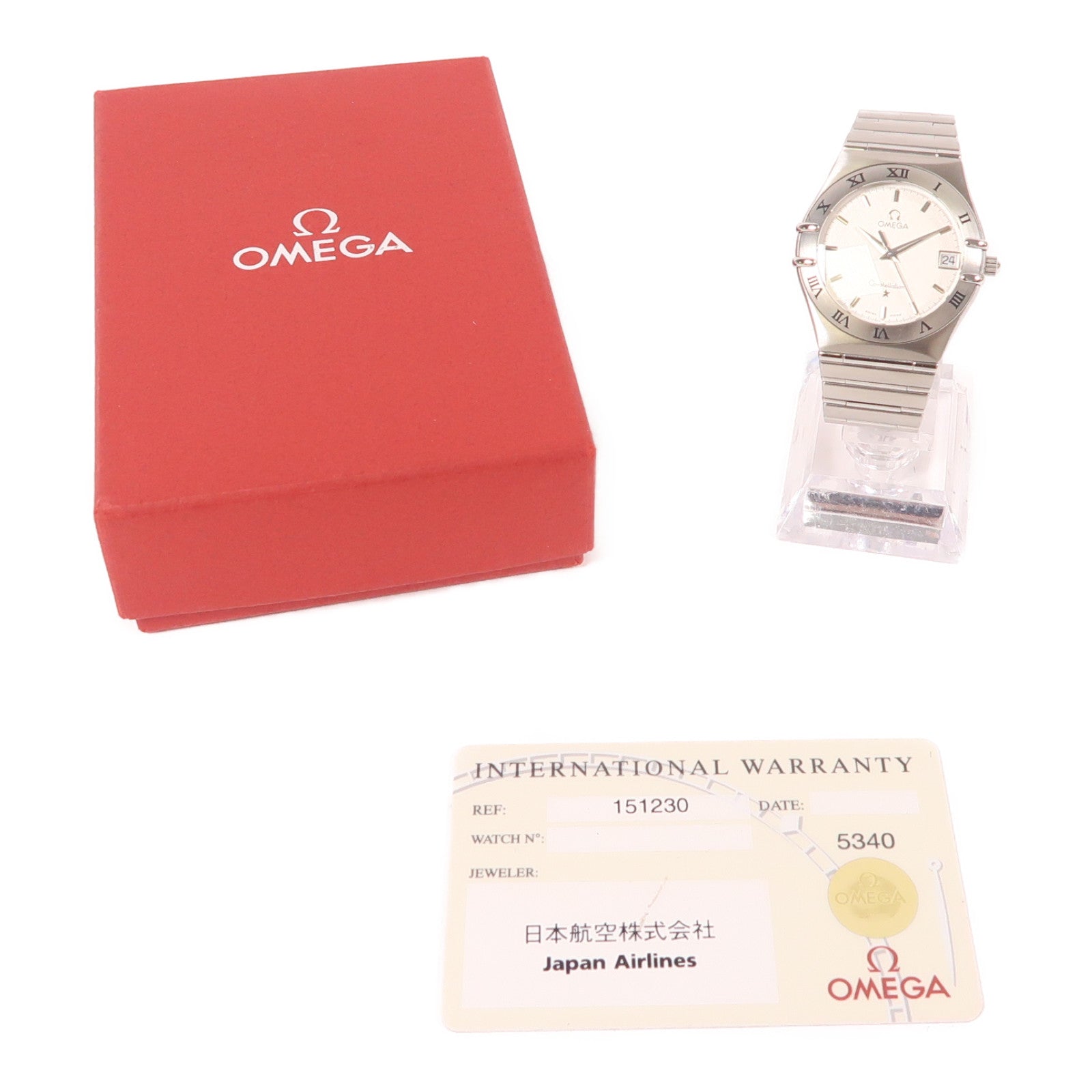 OMEGA Constellation不鏽鋼手錶石英機芯白色