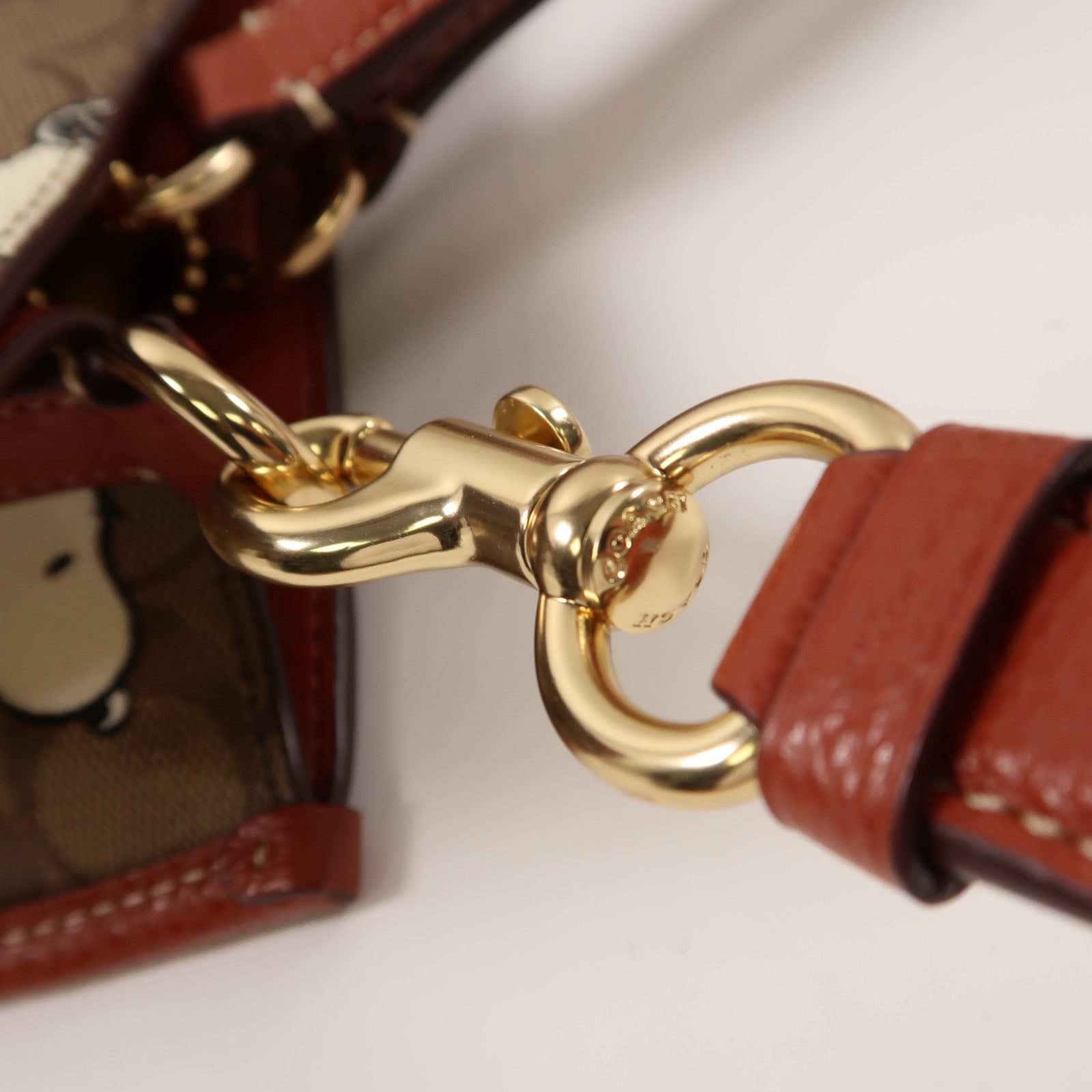 COACH PVC塗層帆布Shoulder Bag金扣手挽肩背兩用袋啡色