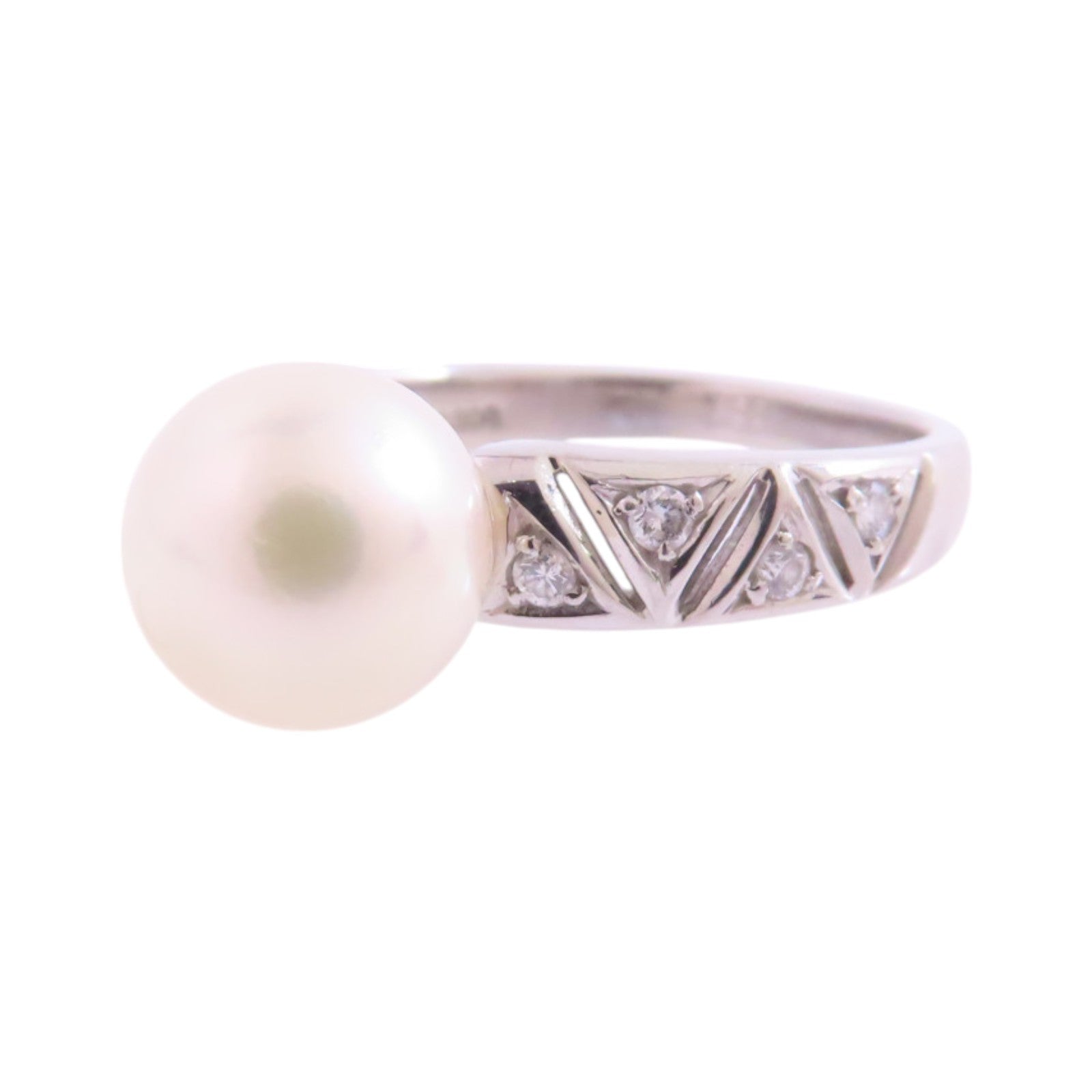 TASAKI PT900鉑金/珍珠/鑽石Pearl Diamond Ring戒指US#6