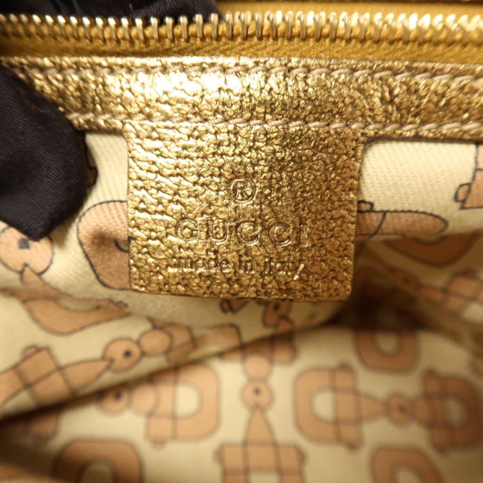 GUCCI 帆布Hand Bag金扣手挽袋