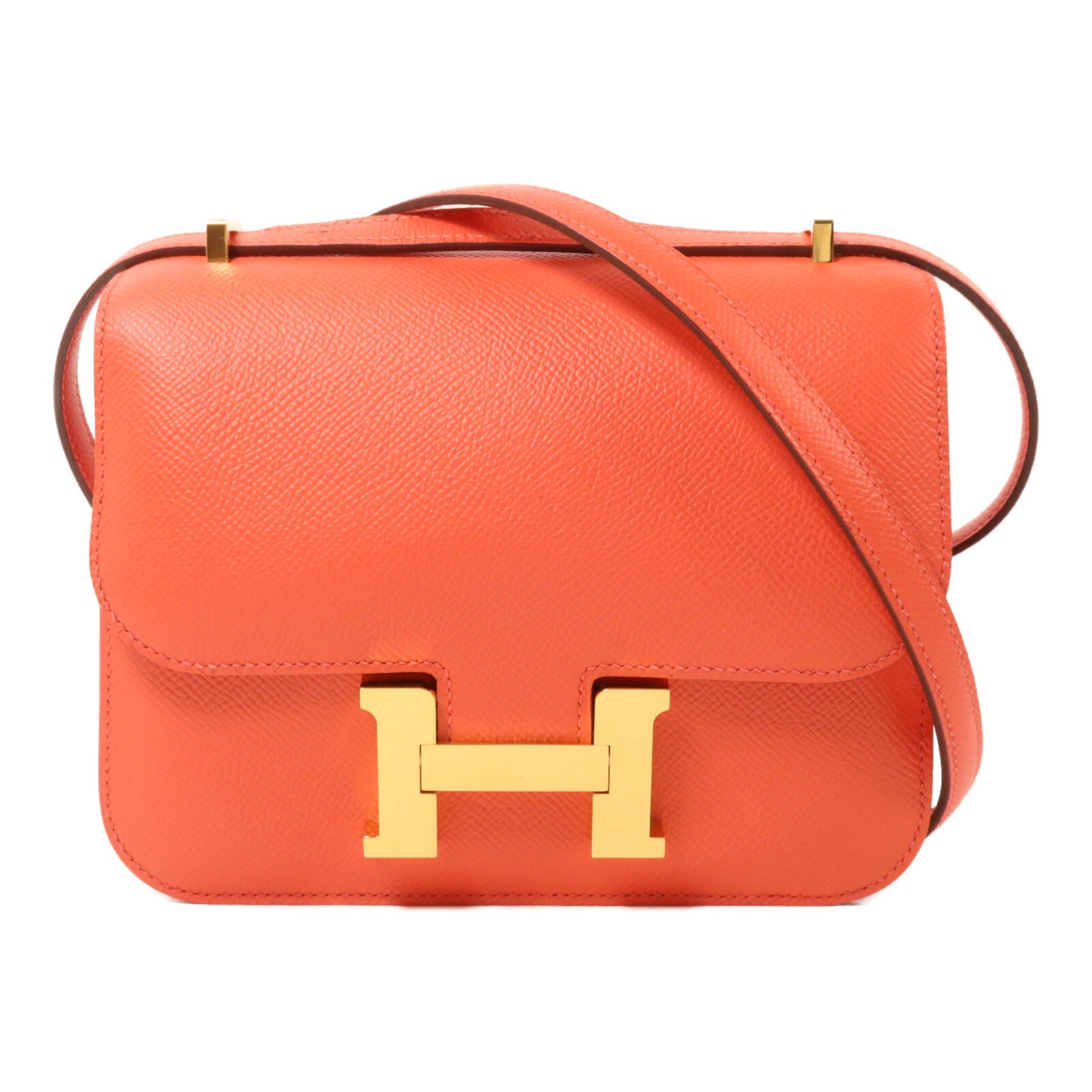 HERMES Epsom皮革Constance Mini肩背袋Rose Jaipur