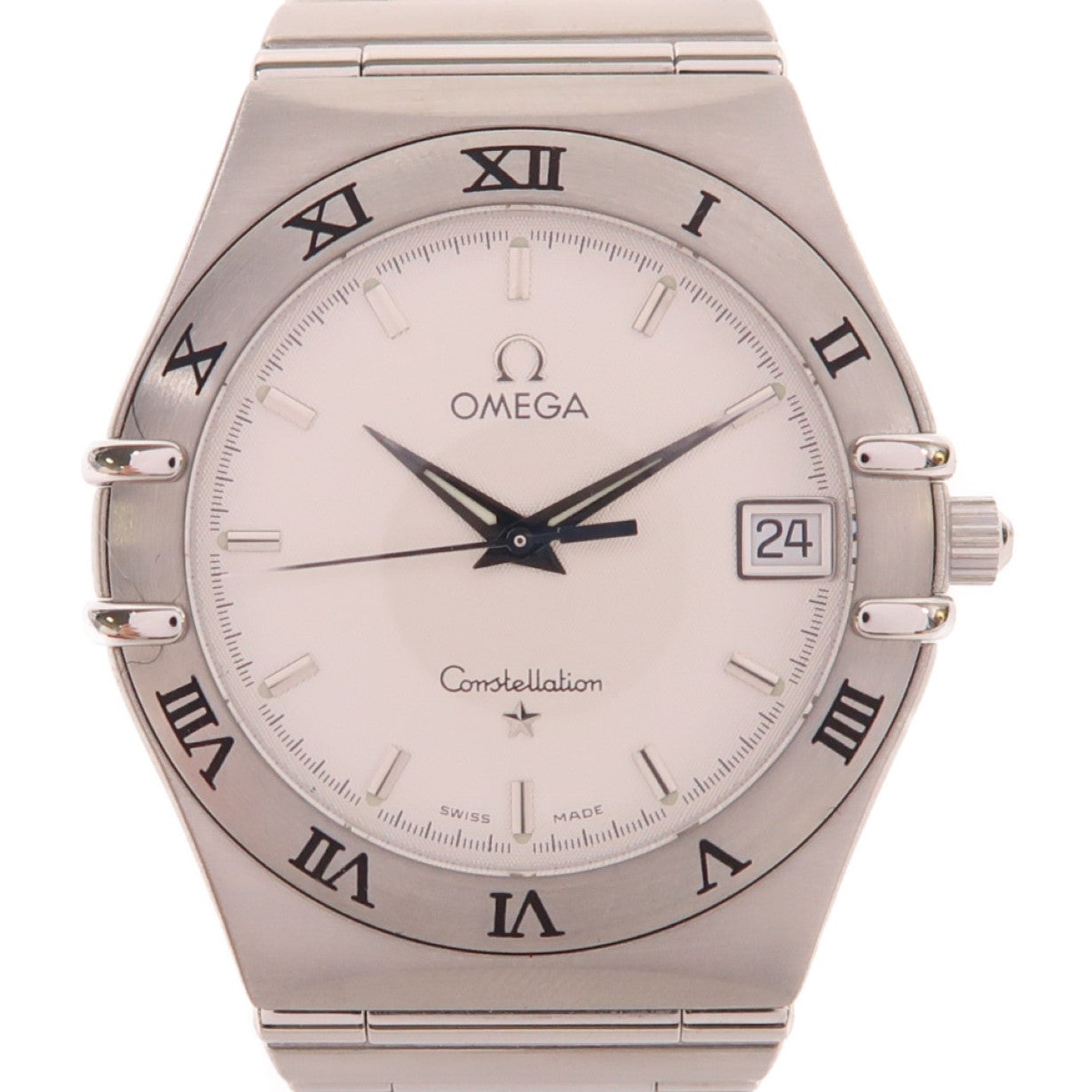 OMEGA Constellation不鏽鋼手錶石英機芯白色