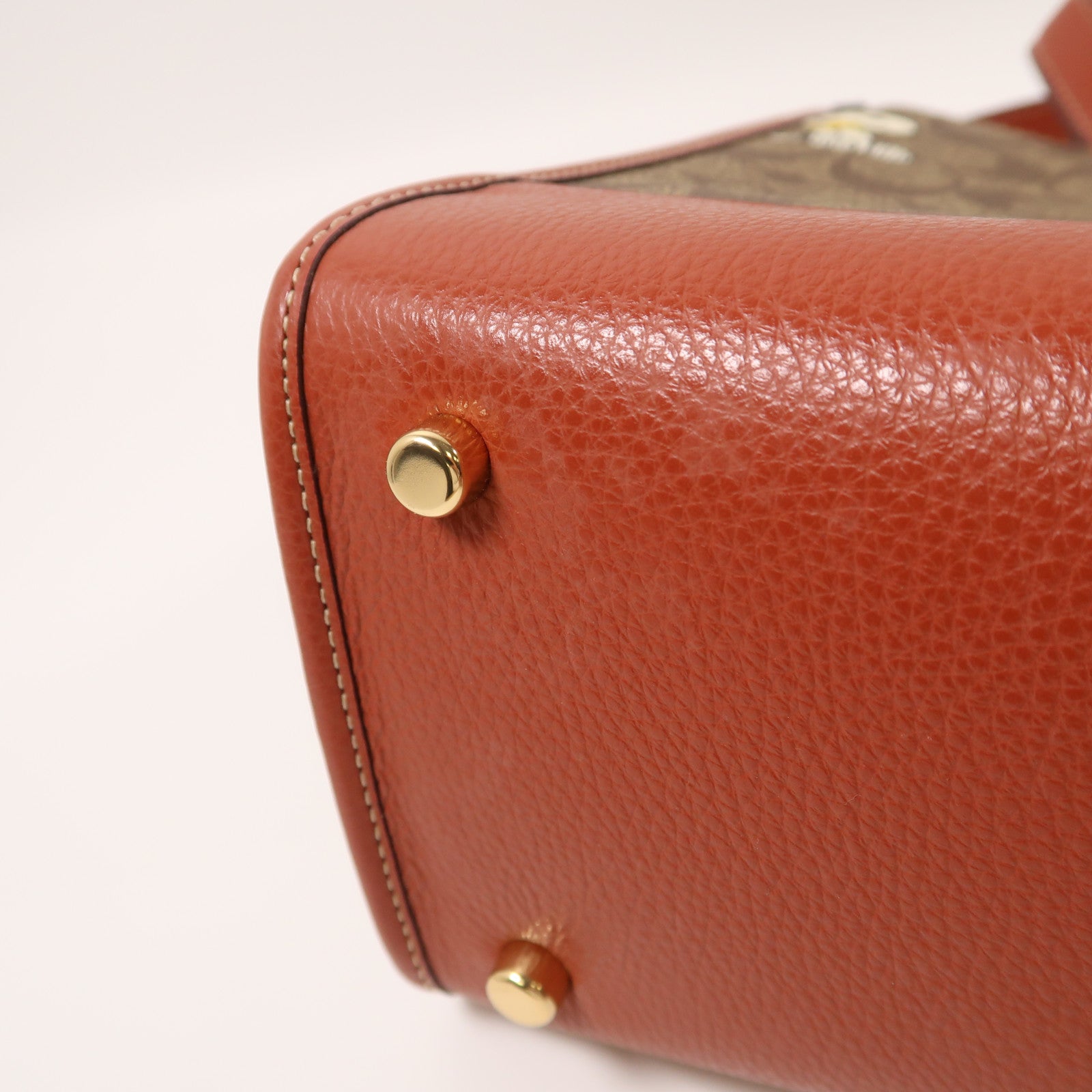 COACH PVC塗層帆布Shoulder Bag金扣手挽肩背兩用袋啡色