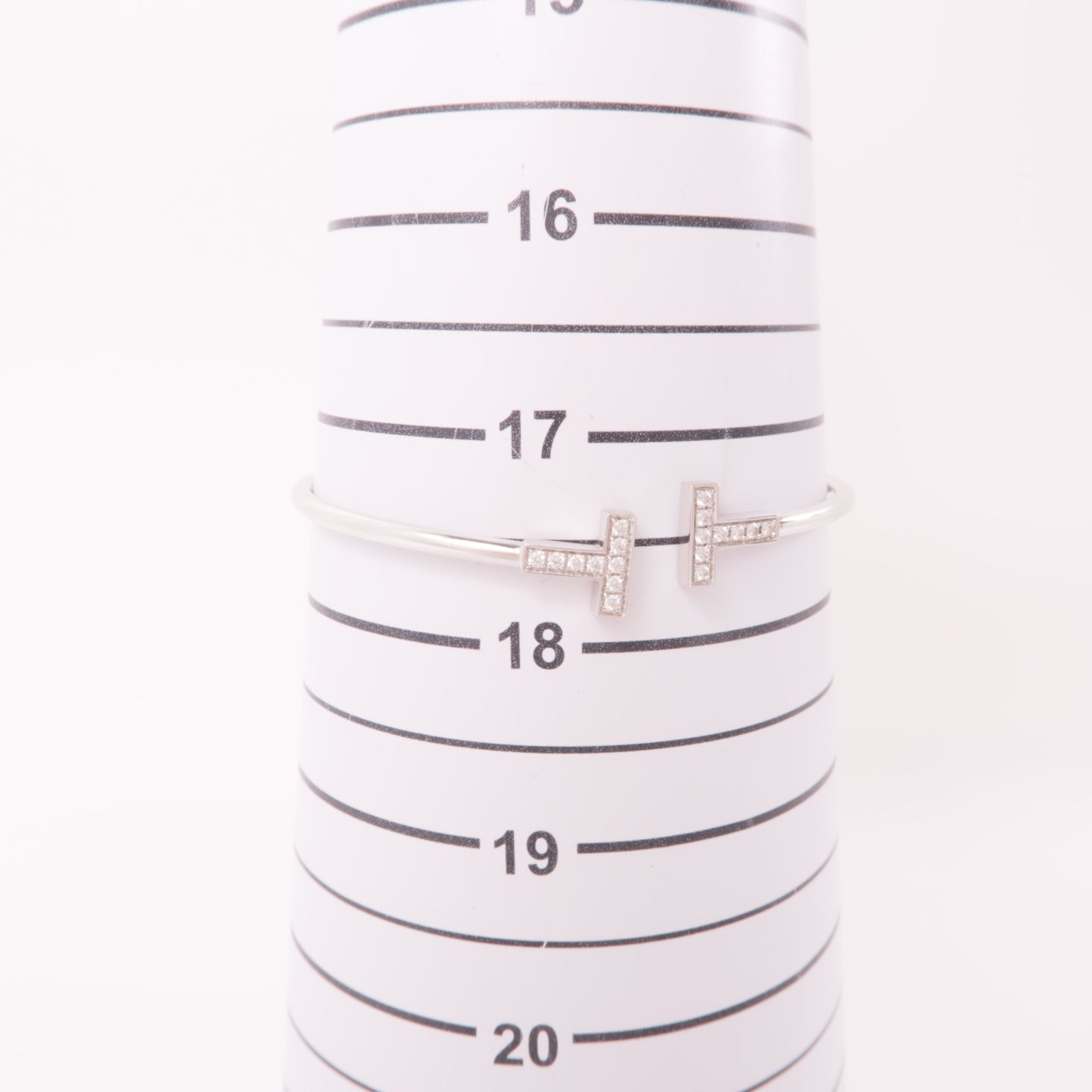 TIFFANY＆CO 18K白金T Wire Diamond Bracelet鑽石手鏈