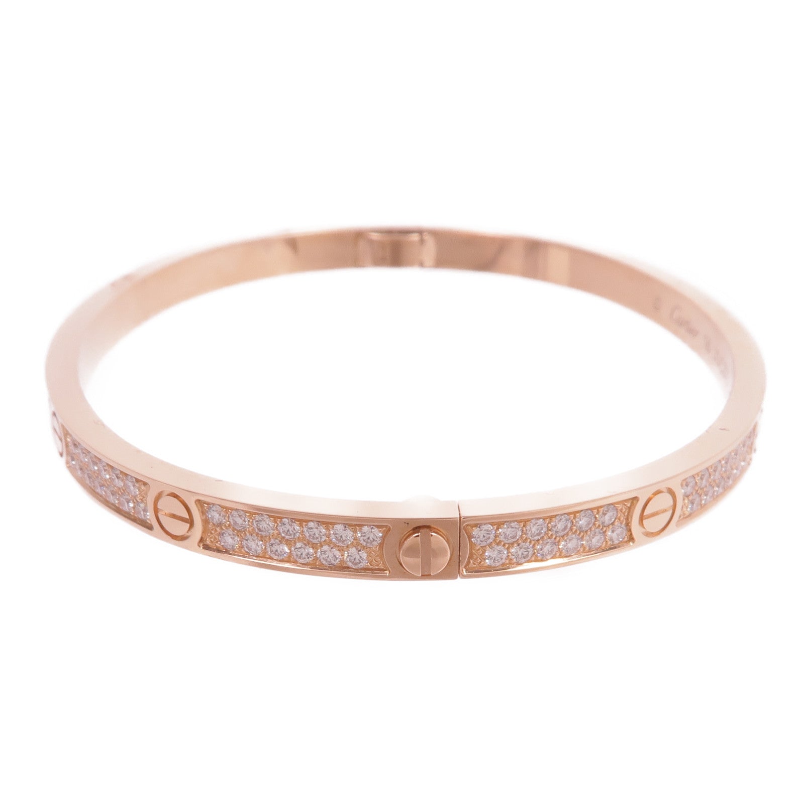 CARTIER 18K玫瑰金Love Bracelet Small Model Full Diamonds鑽石手鐲Cartier#16