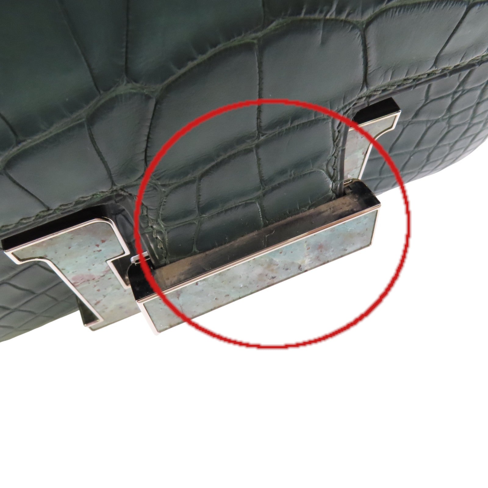 HERMES 鱷魚皮革Constance 24金扣肩背袋