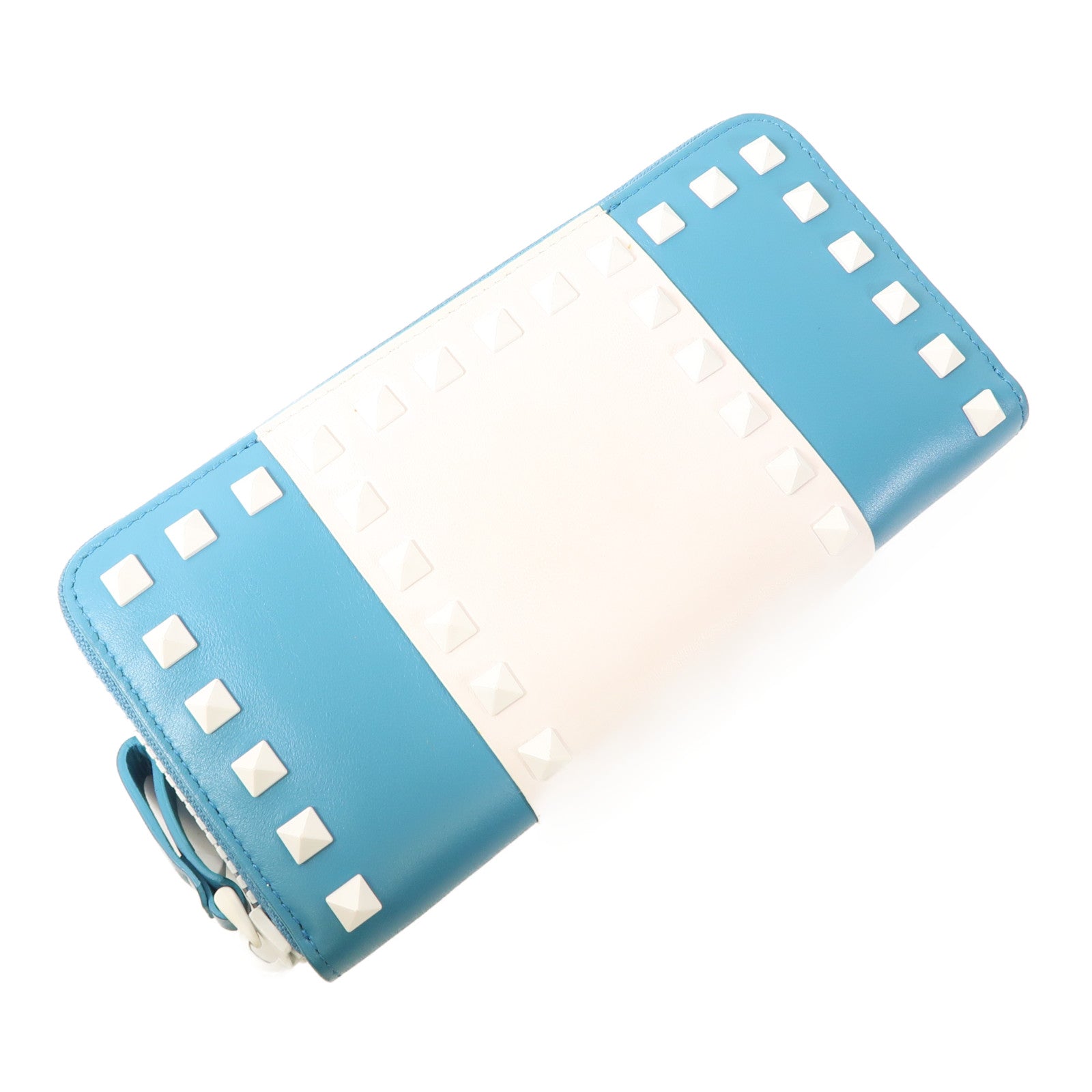 Valentino Long Wallet PW2P0645YDW Calfskin Leather Blue/White